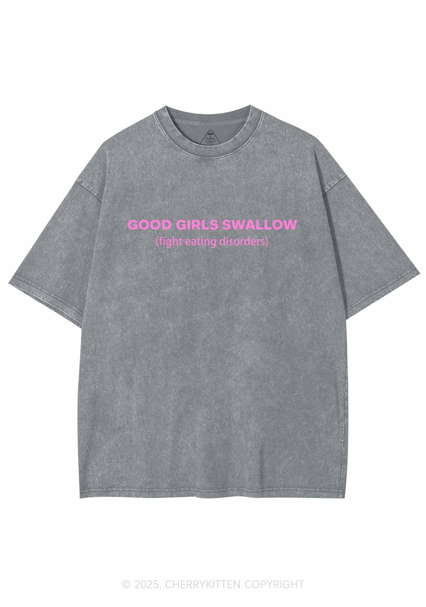 Good Girls Swallow Y2K Washed Tee Cherrykitten - Image 8