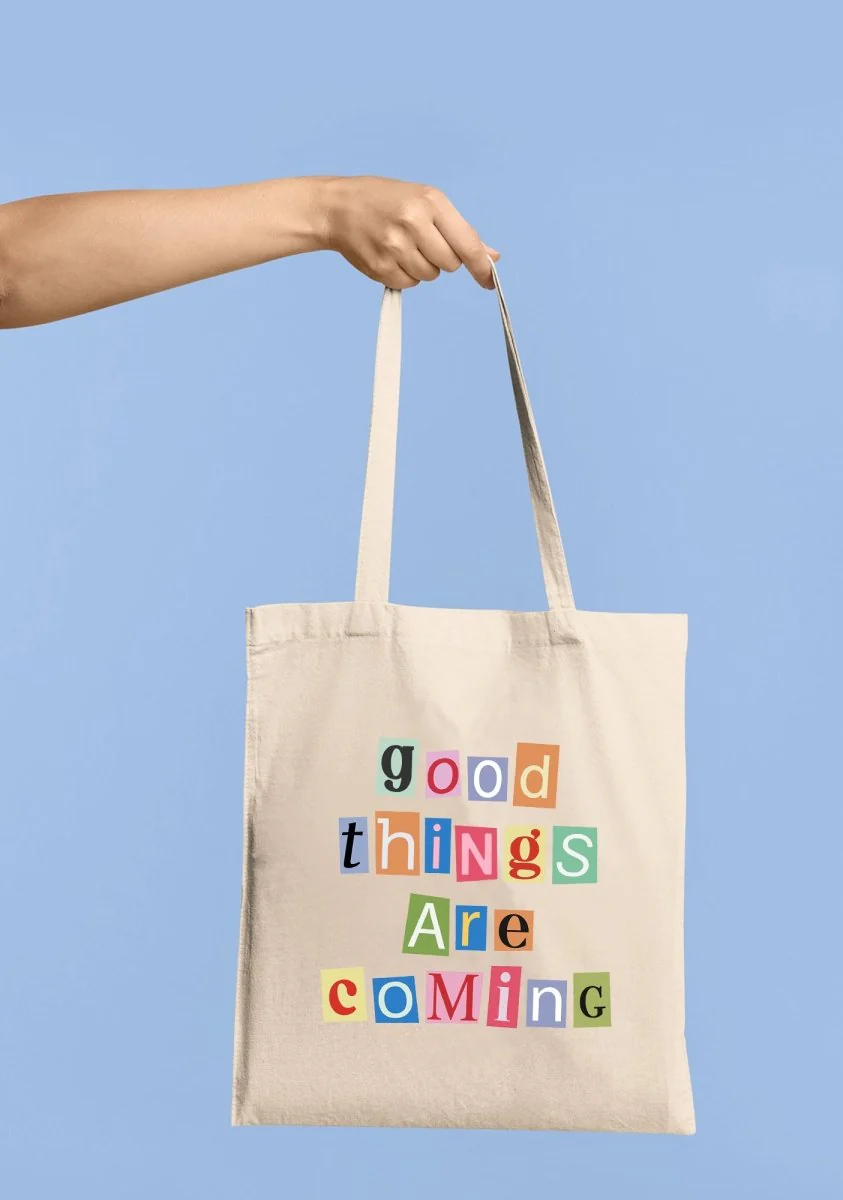 GOOD THINGS ARE COMING Canvas Tote Bag - Image 4