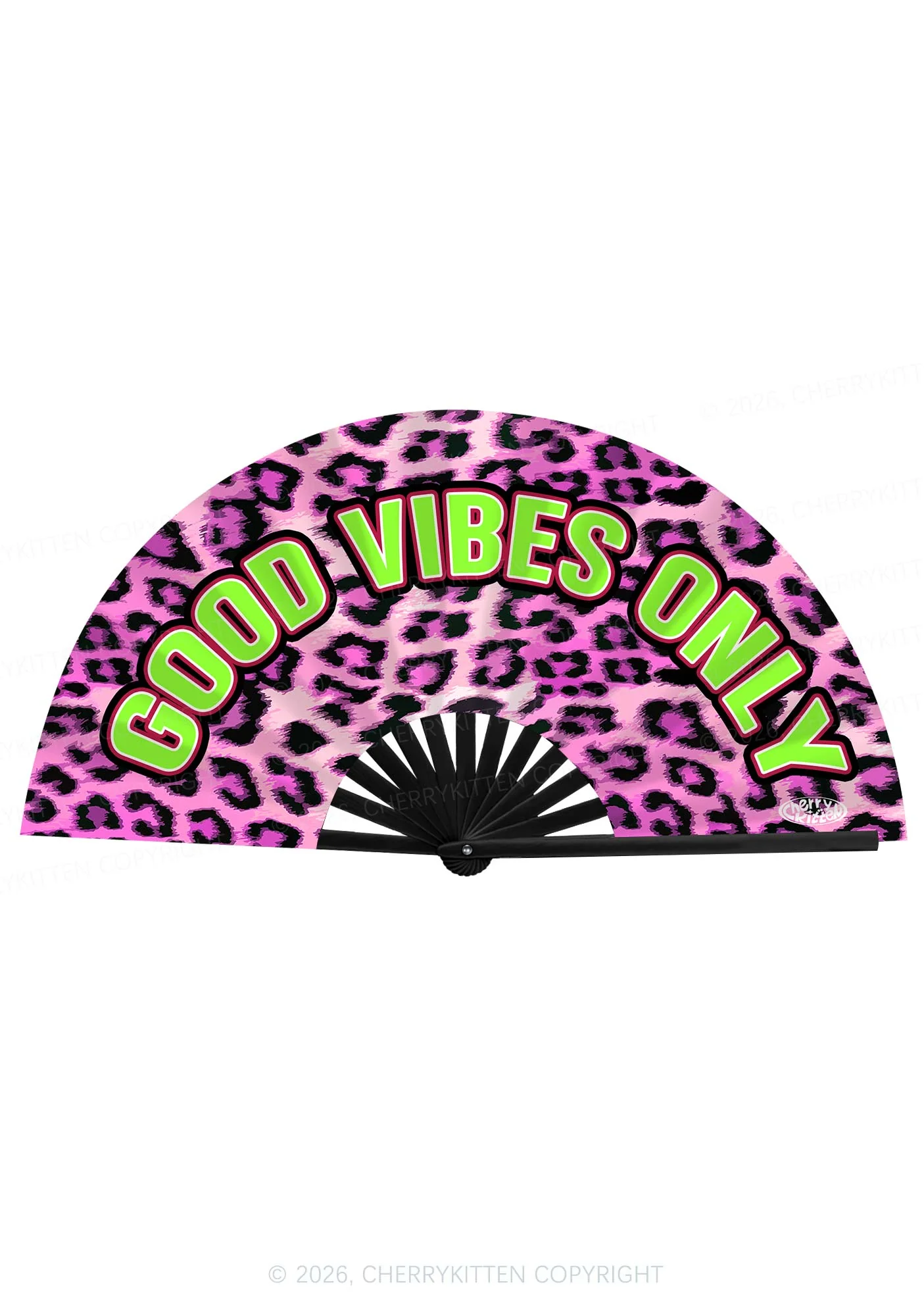 Good Vibes Only Y2K Rave Hand Fan Cherrykitten - Image 2