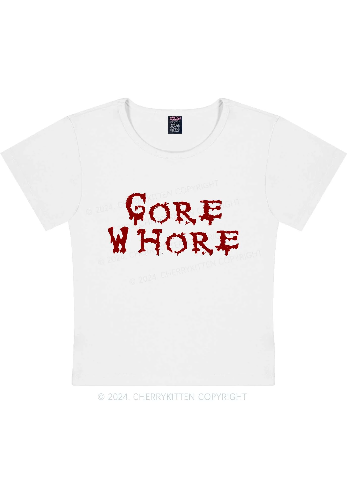 Gore Hore Y2K Baby Tee Cherrykitten - Image 5