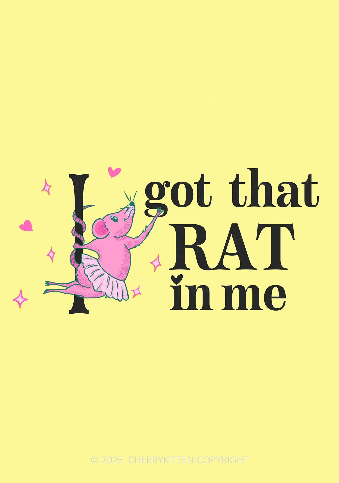 Got Rat In Me 1Pc Y2K Pin Badge Cherrykitten - Image 2