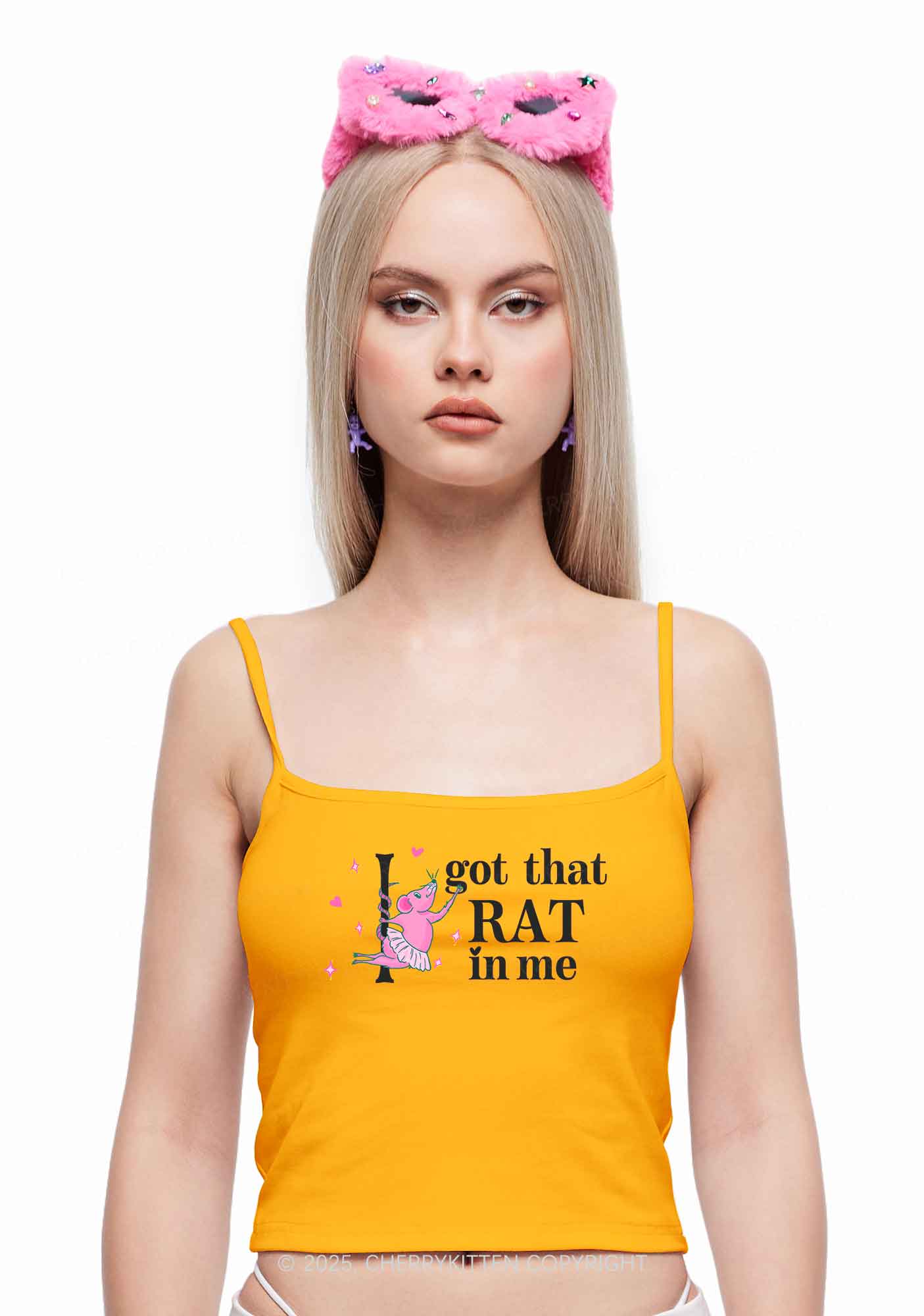 Got Rat In Me Y2K Spaghetti Strap Cami Cherrykitten - Image 2