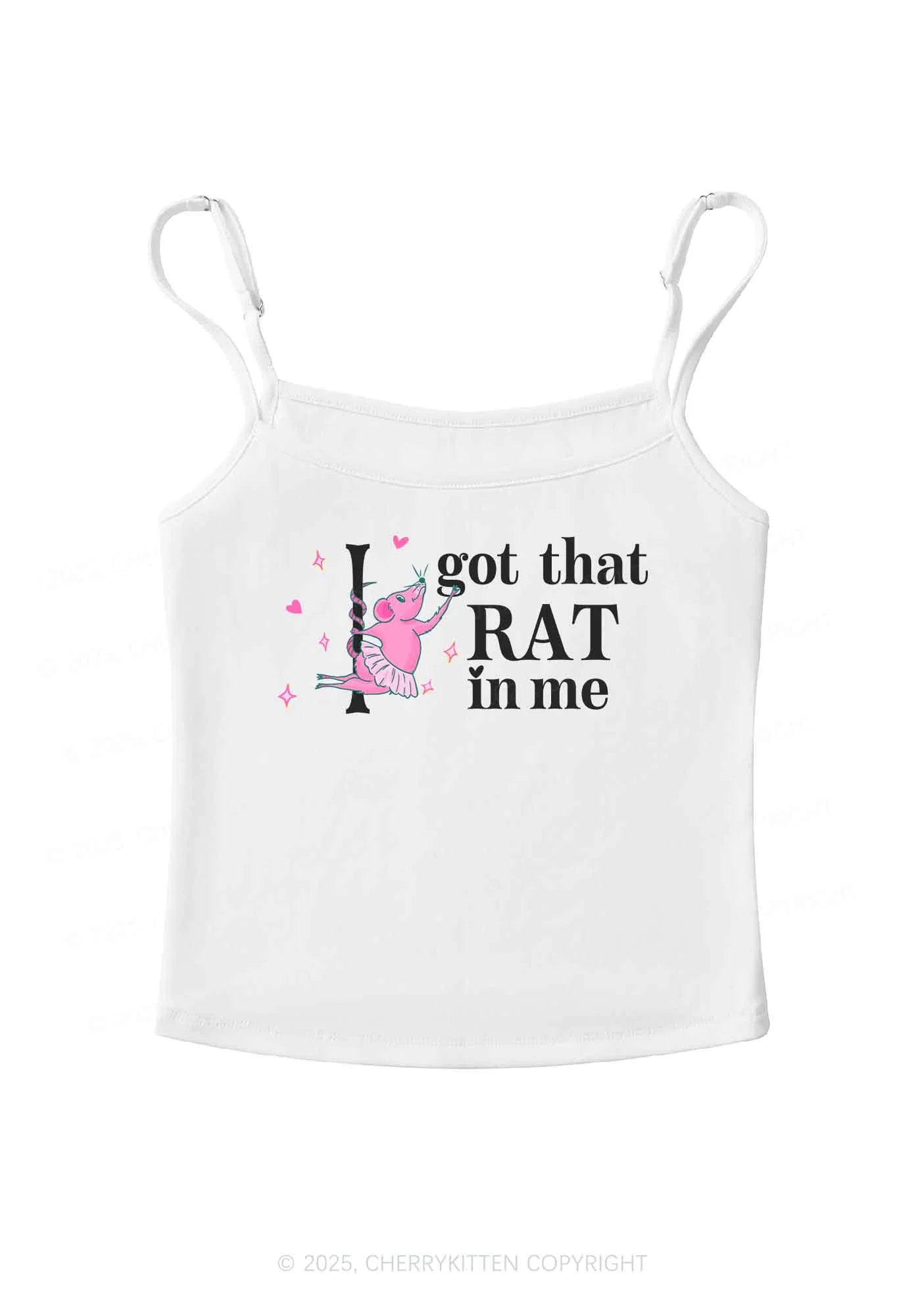 Got Rat In Me Y2K Spaghetti Strap Cami Cherrykitten - Image 3