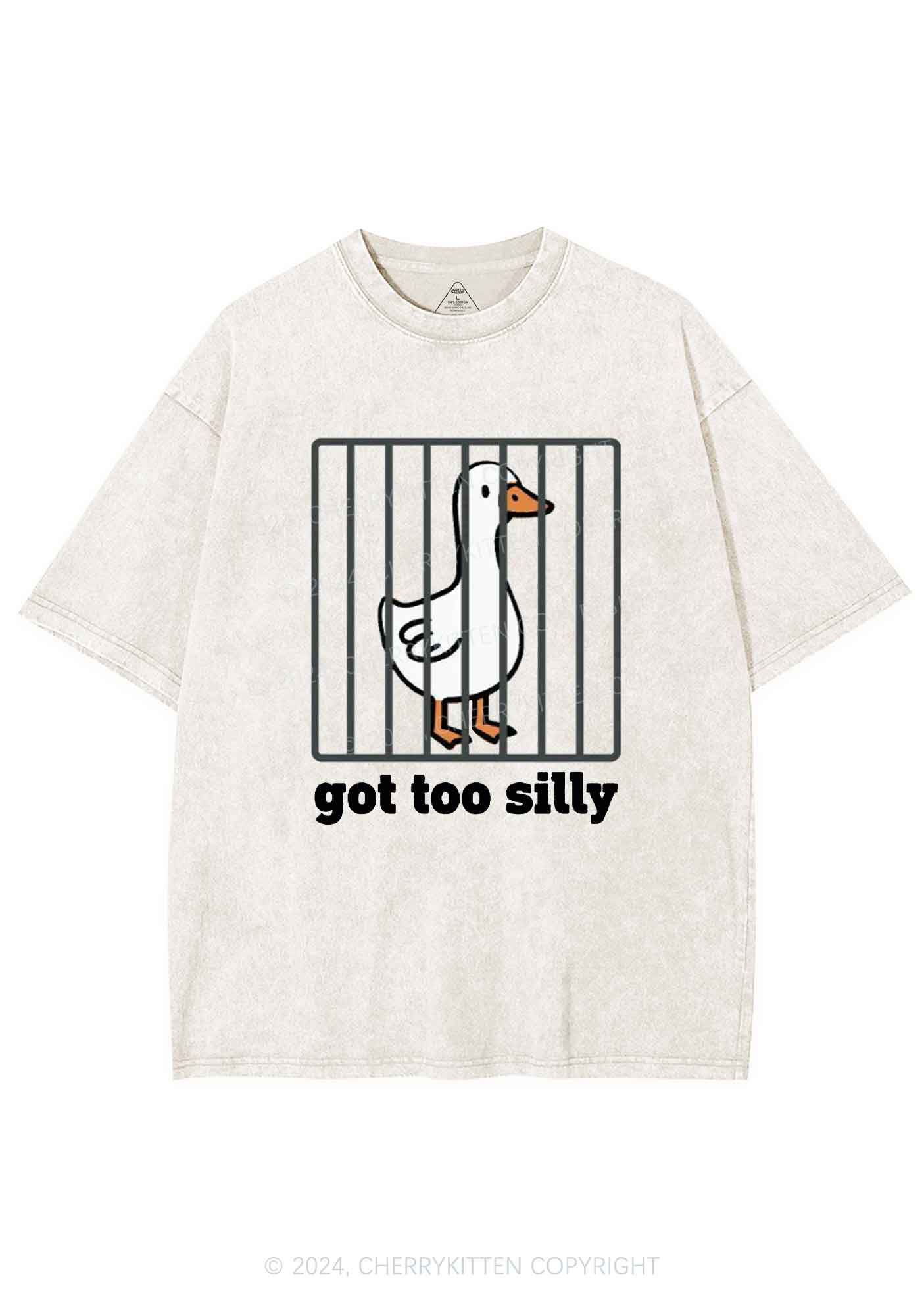 Got Too Silly Goose Y2K Washed Tee Cherrykitten - Image 6