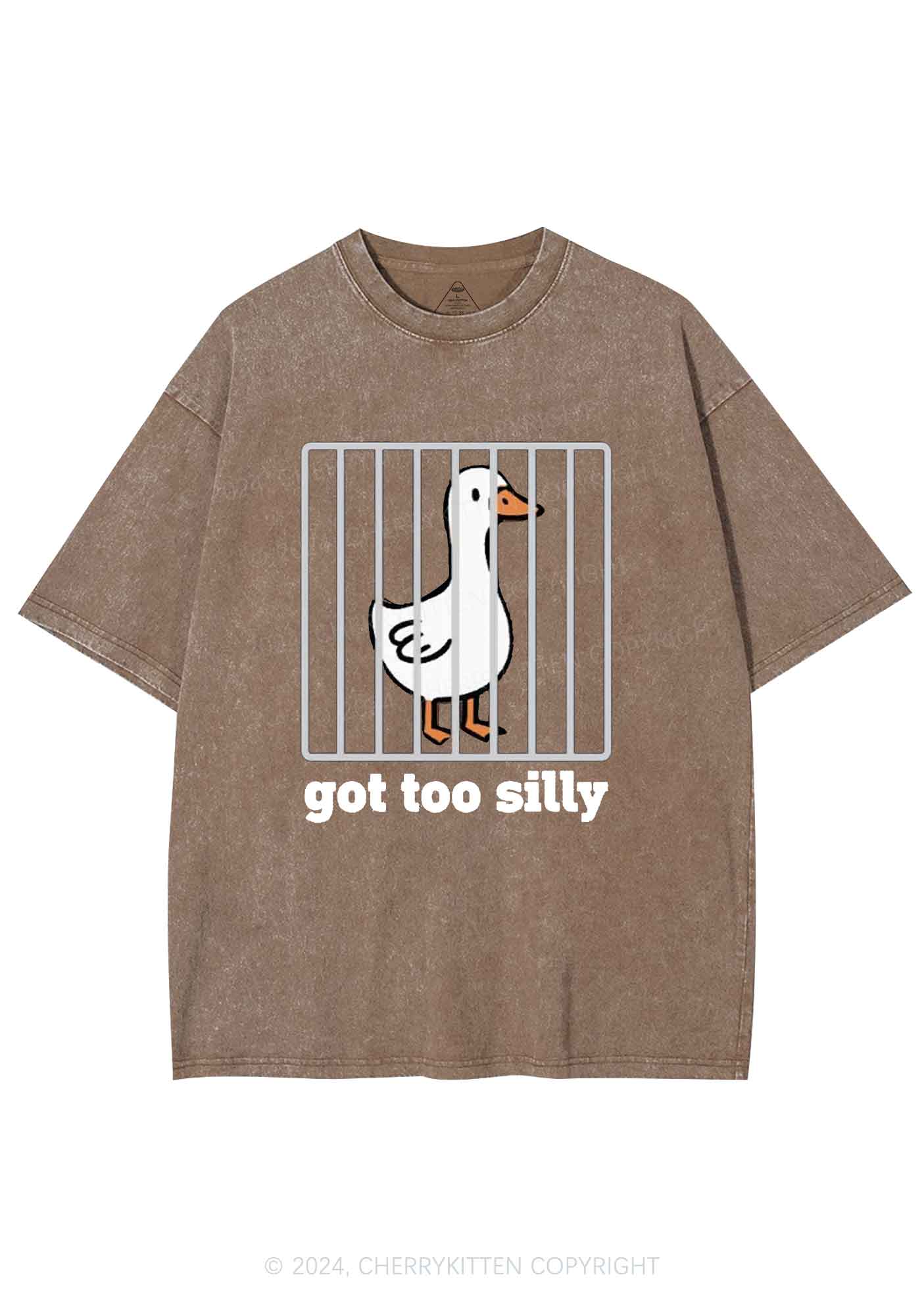 Got Too Silly Goose Y2K Washed Tee Cherrykitten - Image 7