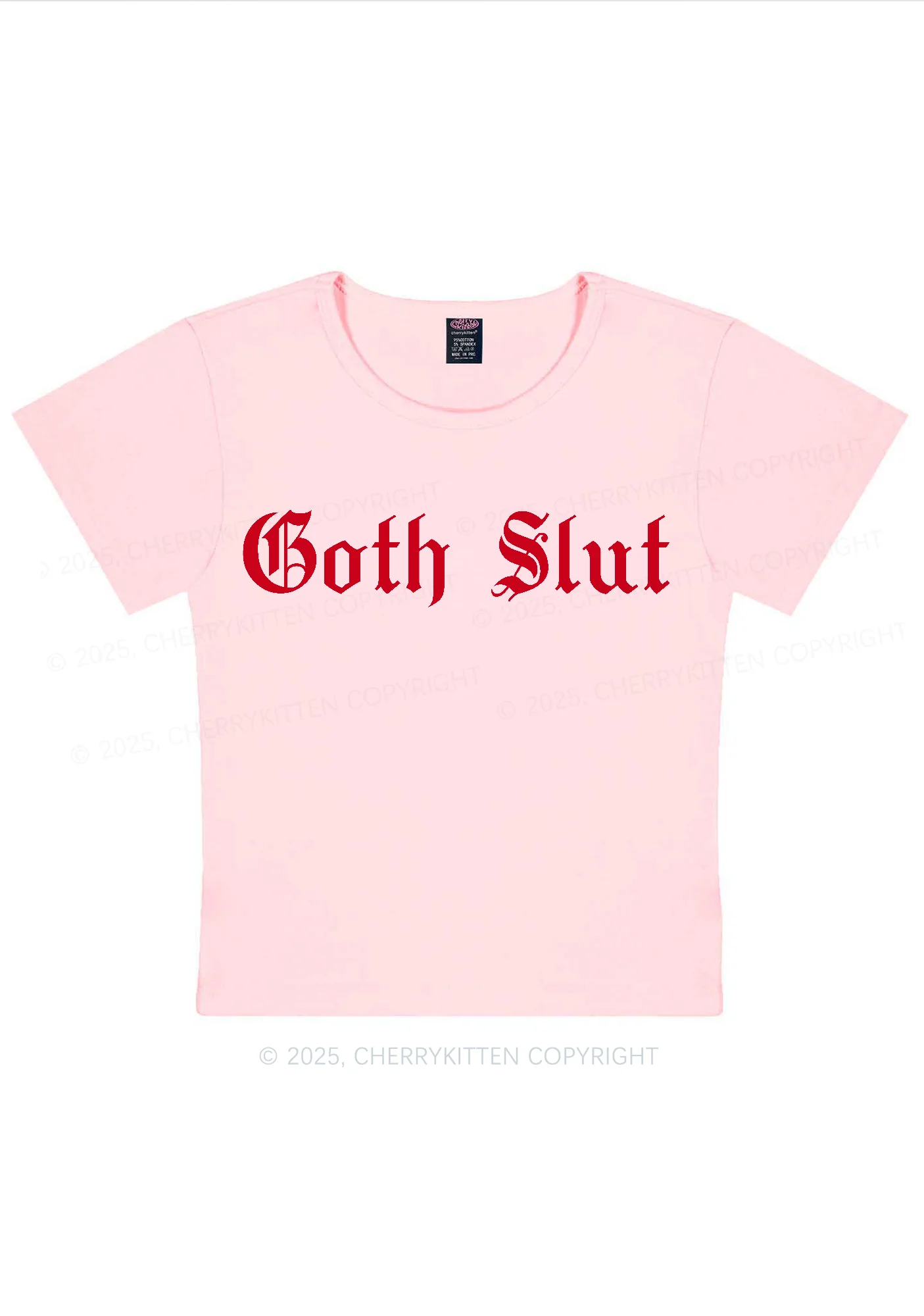 Goth Slxt Y2K Baby Tee Cherrykitten - Image 10