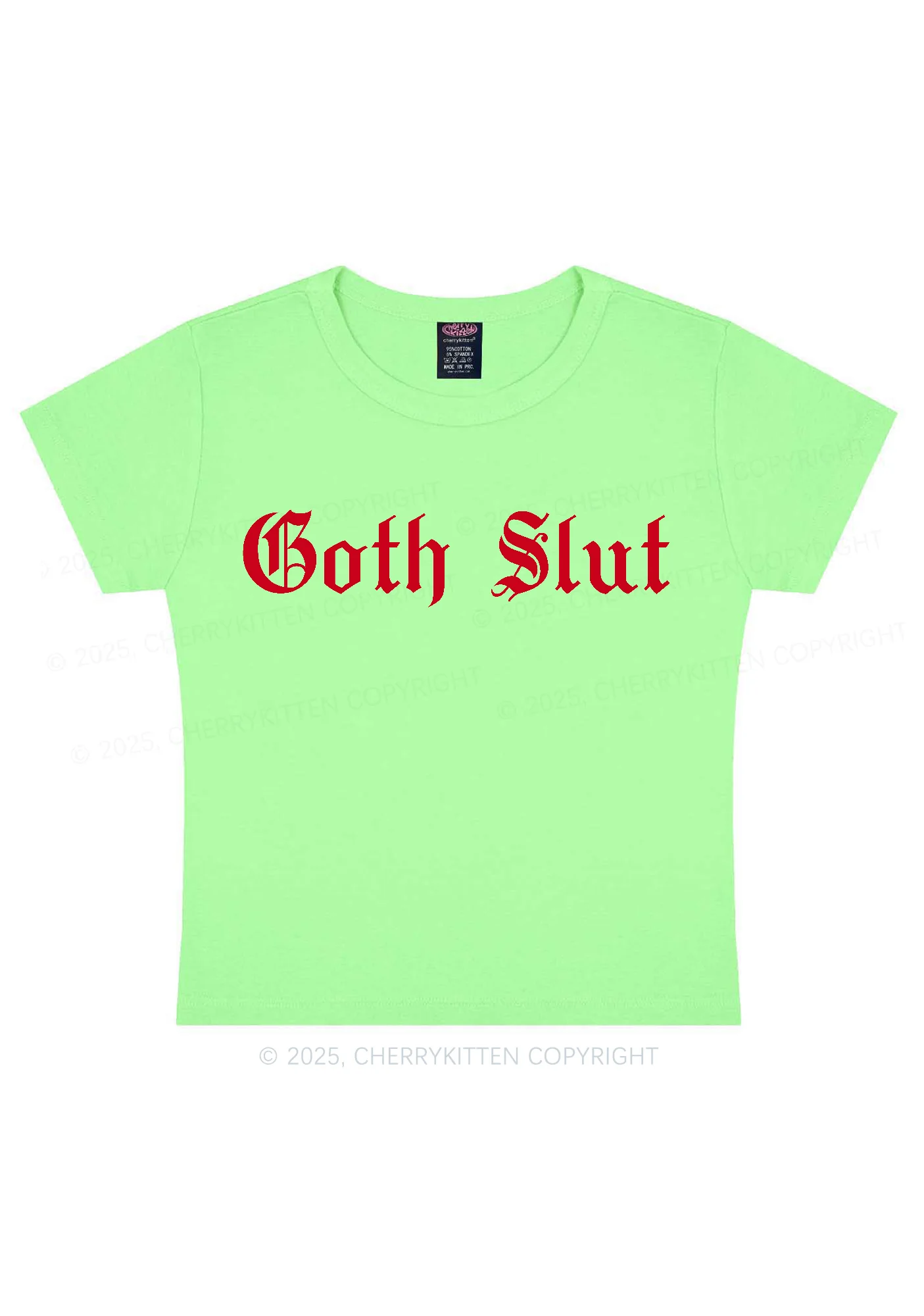 Goth Slxt Y2K Baby Tee Cherrykitten - Image 11
