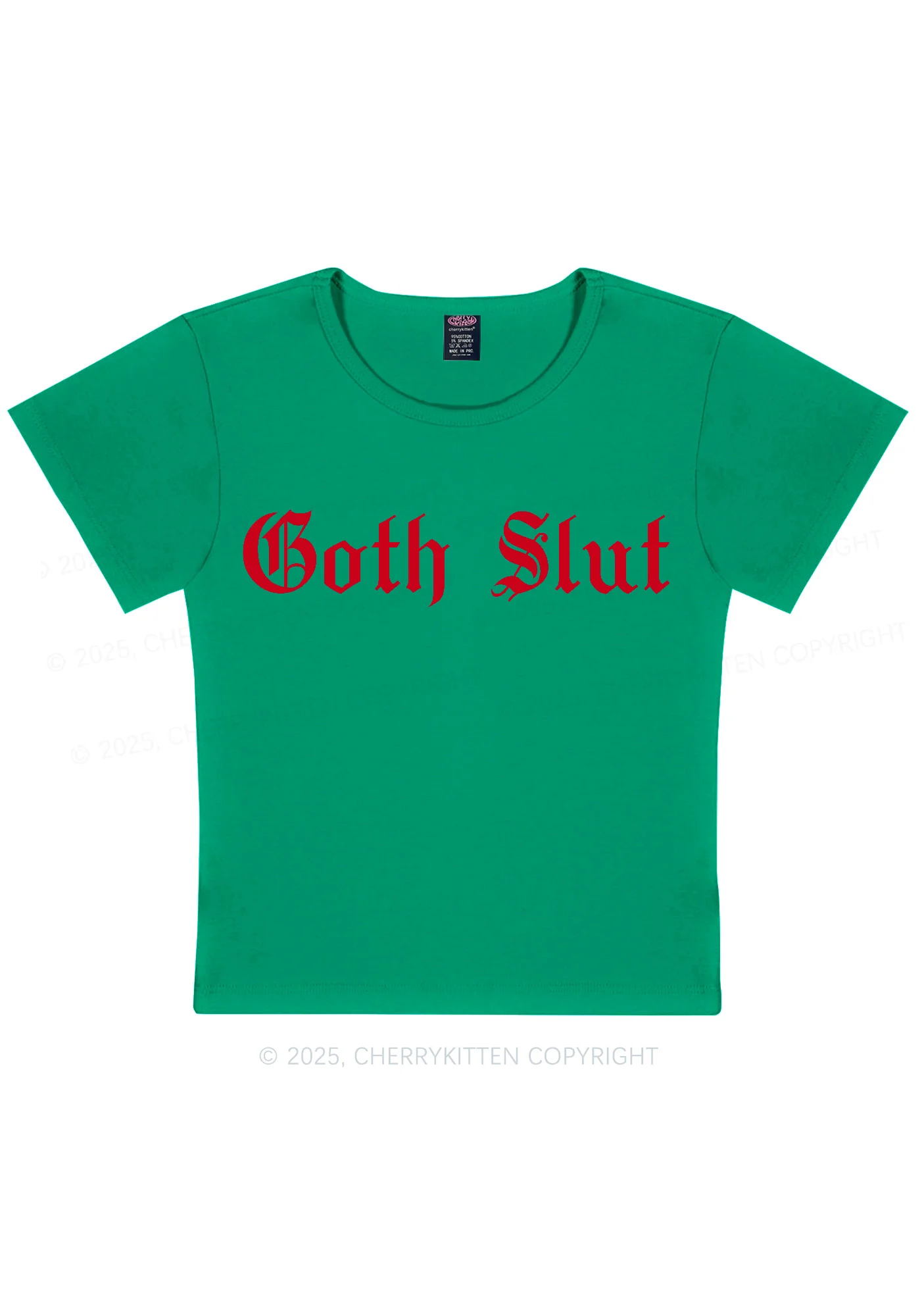 Goth Slxt Y2K Baby Tee Cherrykitten - Image 12
