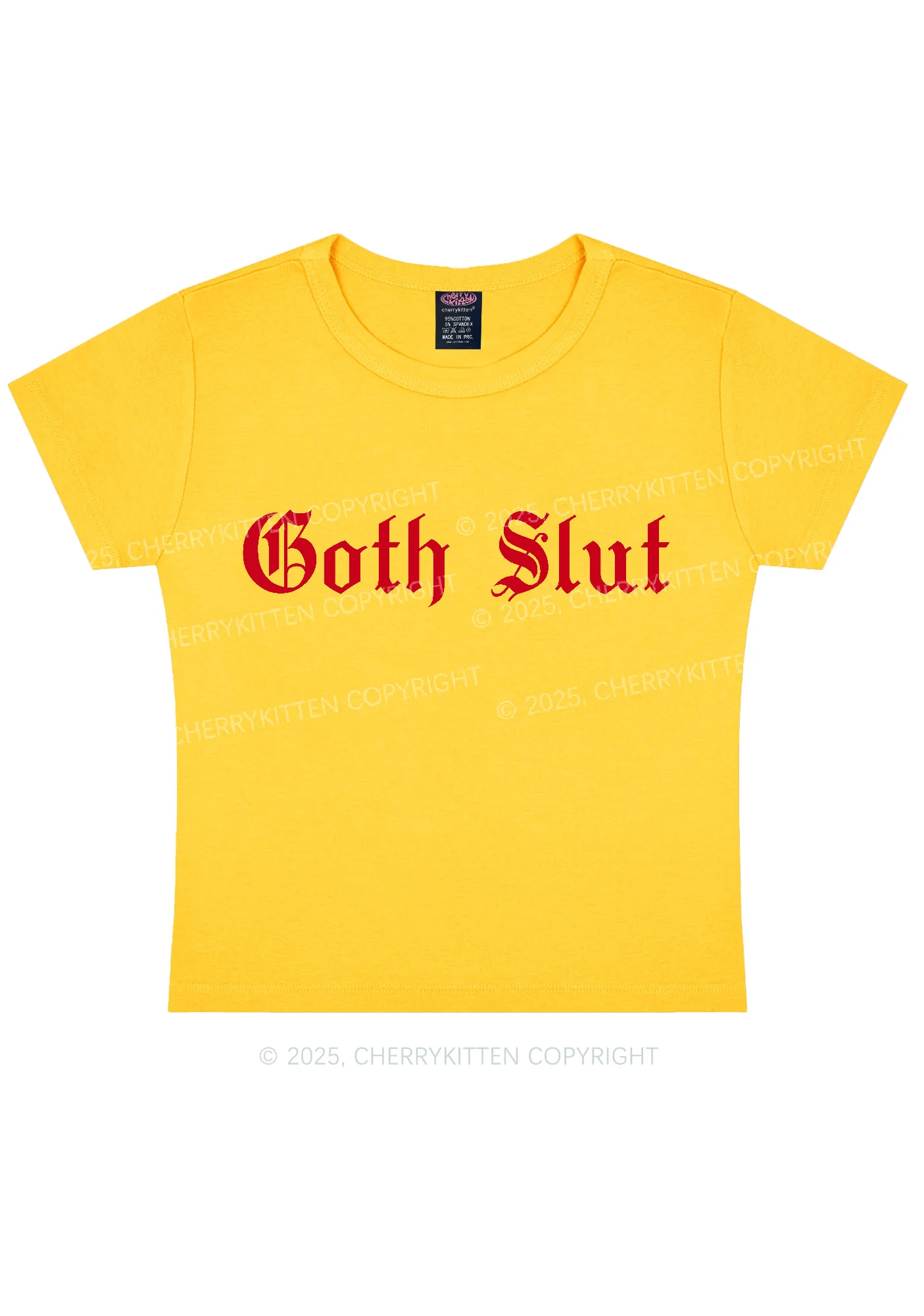 Goth Slxt Y2K Baby Tee Cherrykitten - Image 3