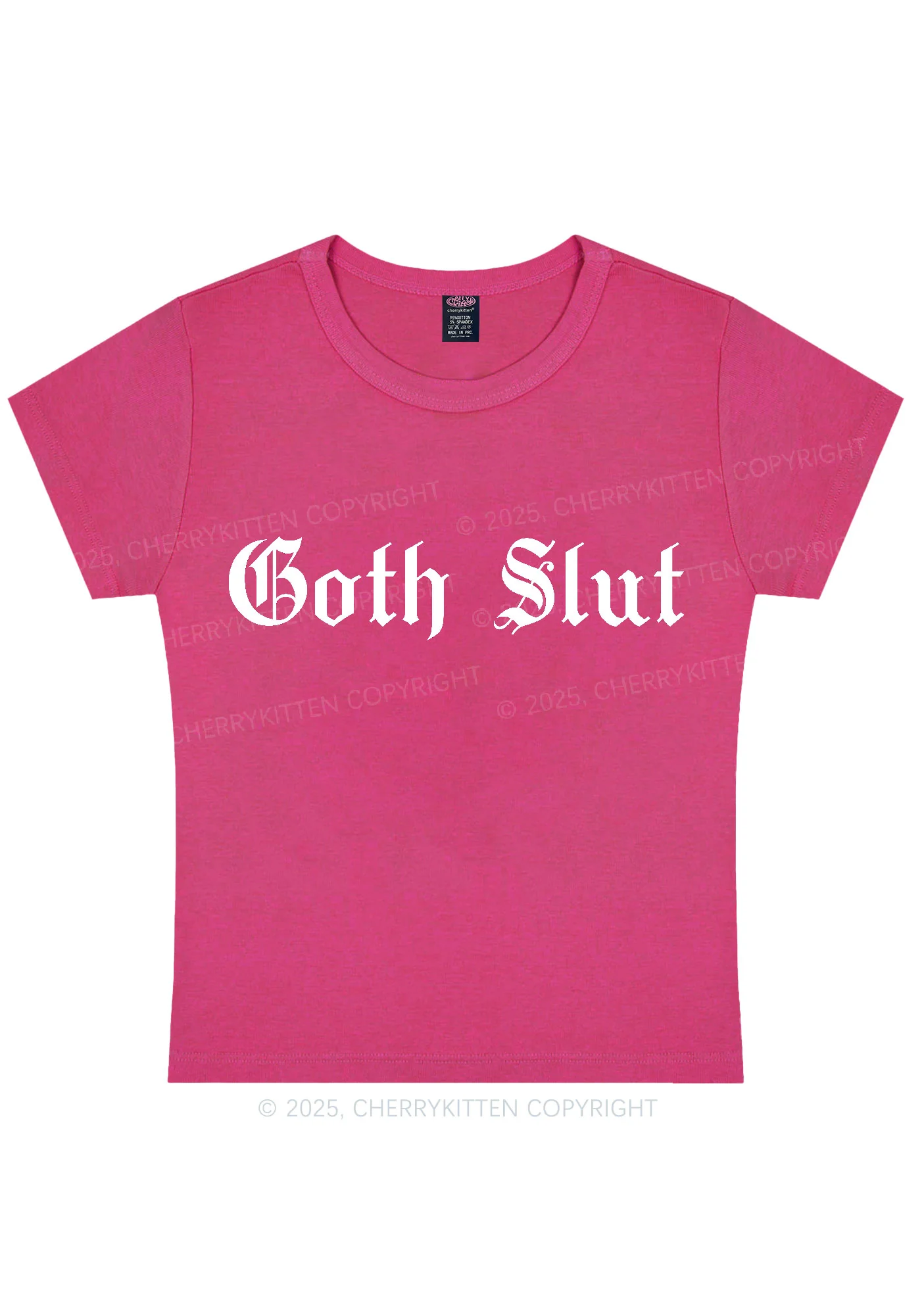 Goth Slxt Y2K Baby Tee Cherrykitten - Image 6