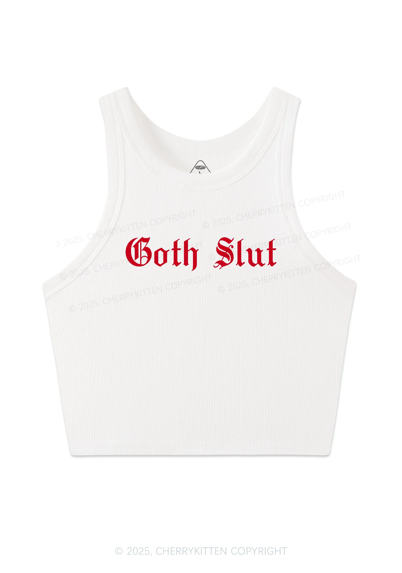 Goth Slxt Y2K Crop Tank Top Cherrykitten - Image 3