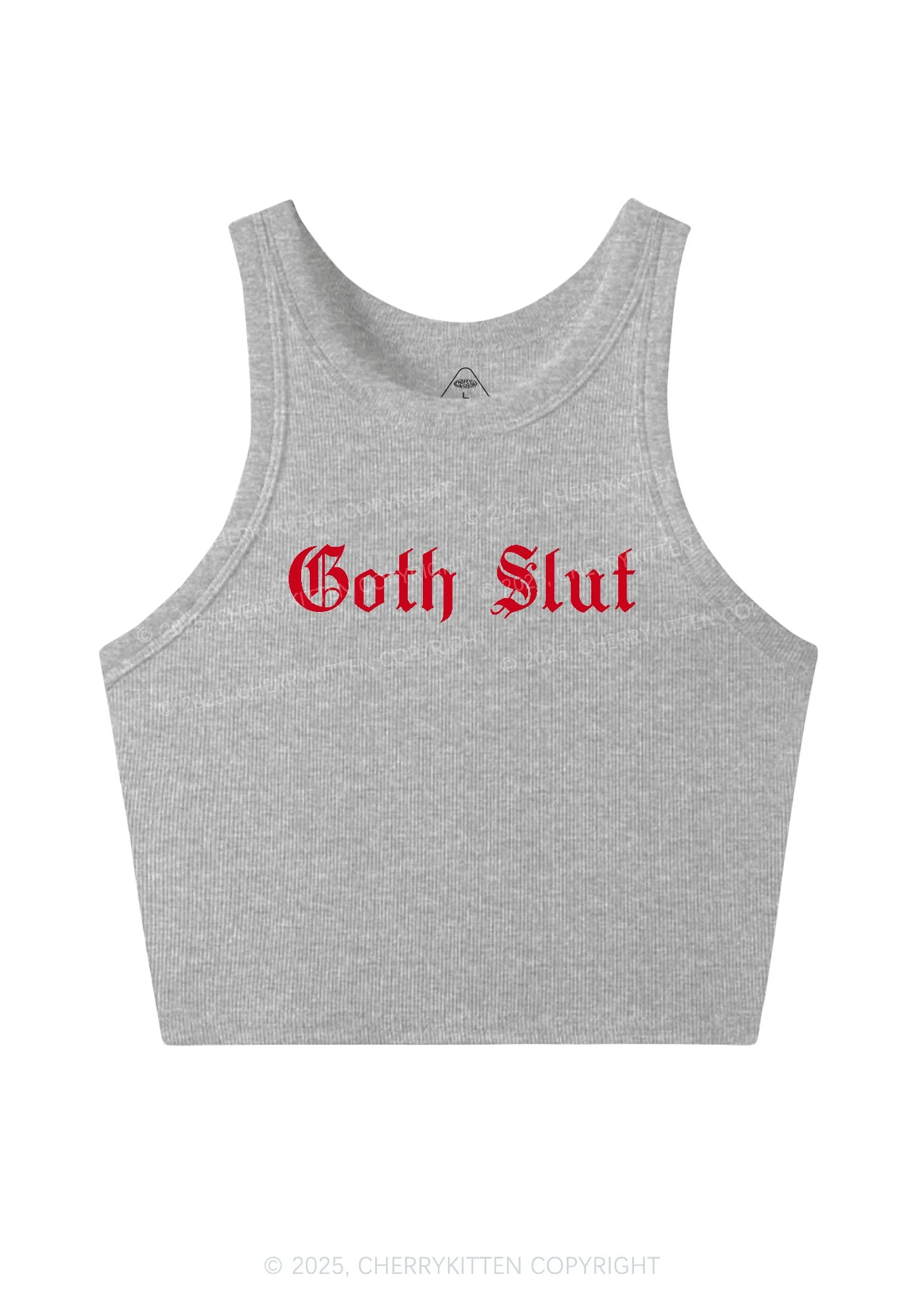 Goth Slxt Y2K Crop Tank Top Cherrykitten - Image 4