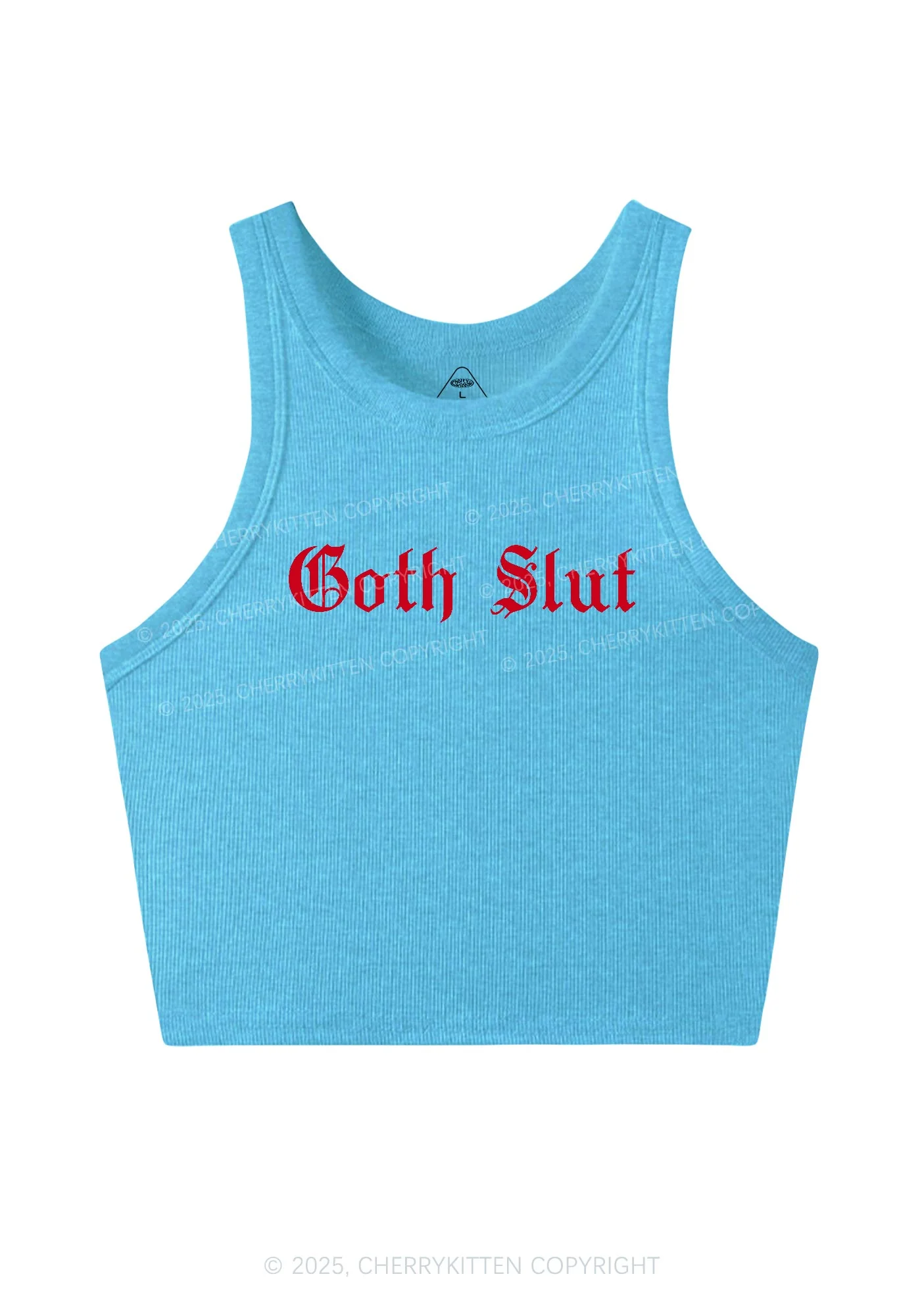 Goth Slxt Y2K Crop Tank Top Cherrykitten - Image 5