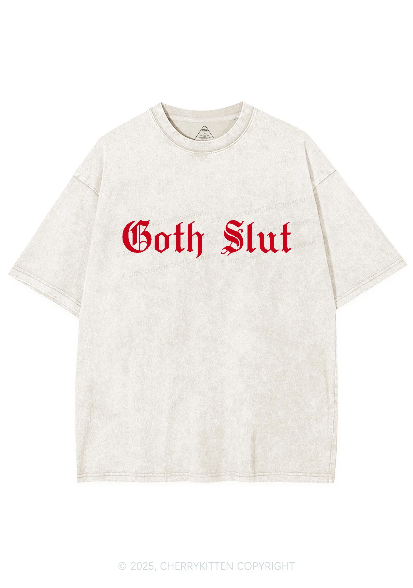 Goth Slxt Y2K Washed Tee Cherrykitten - Image 4