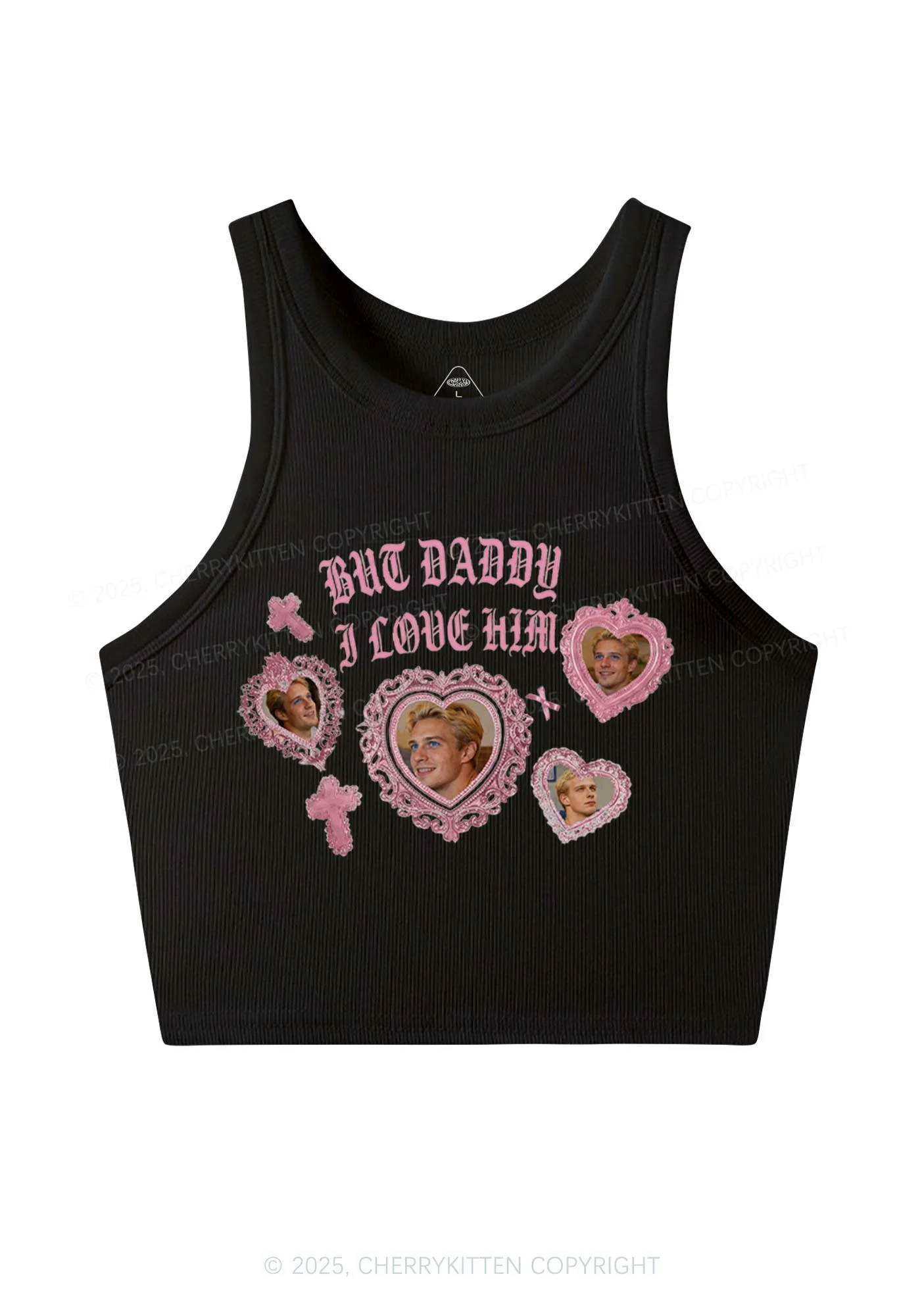 Gothic But Daddy I Love Him Y2K Crop Tank Top Cherrykitten - Image 4