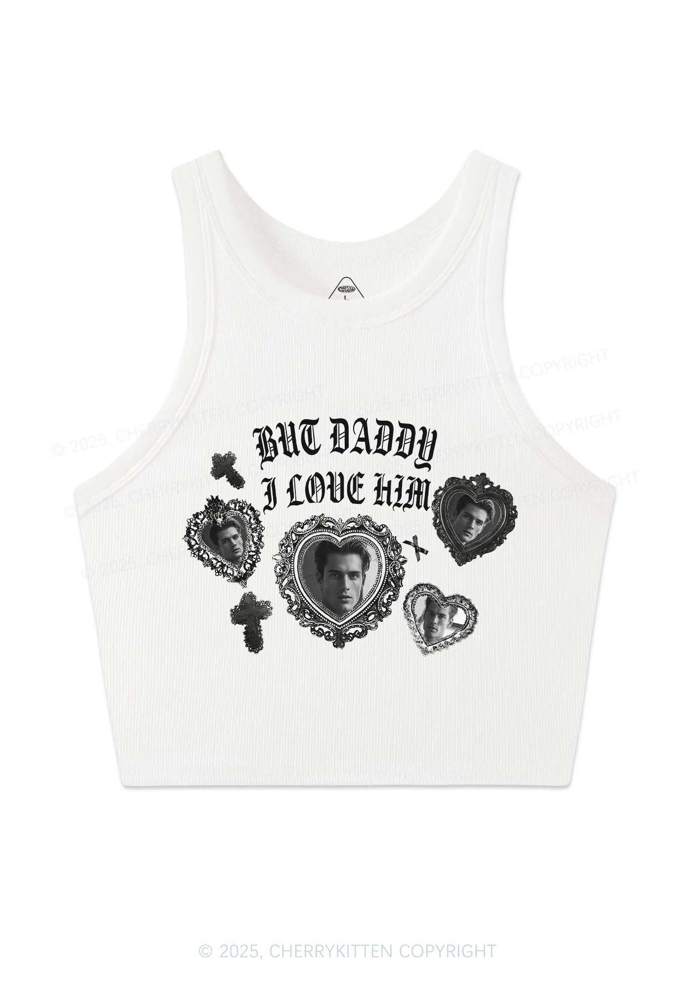Gothic But Daddy I Love Him Y2K Crop Tank Top Cherrykitten - Image 5