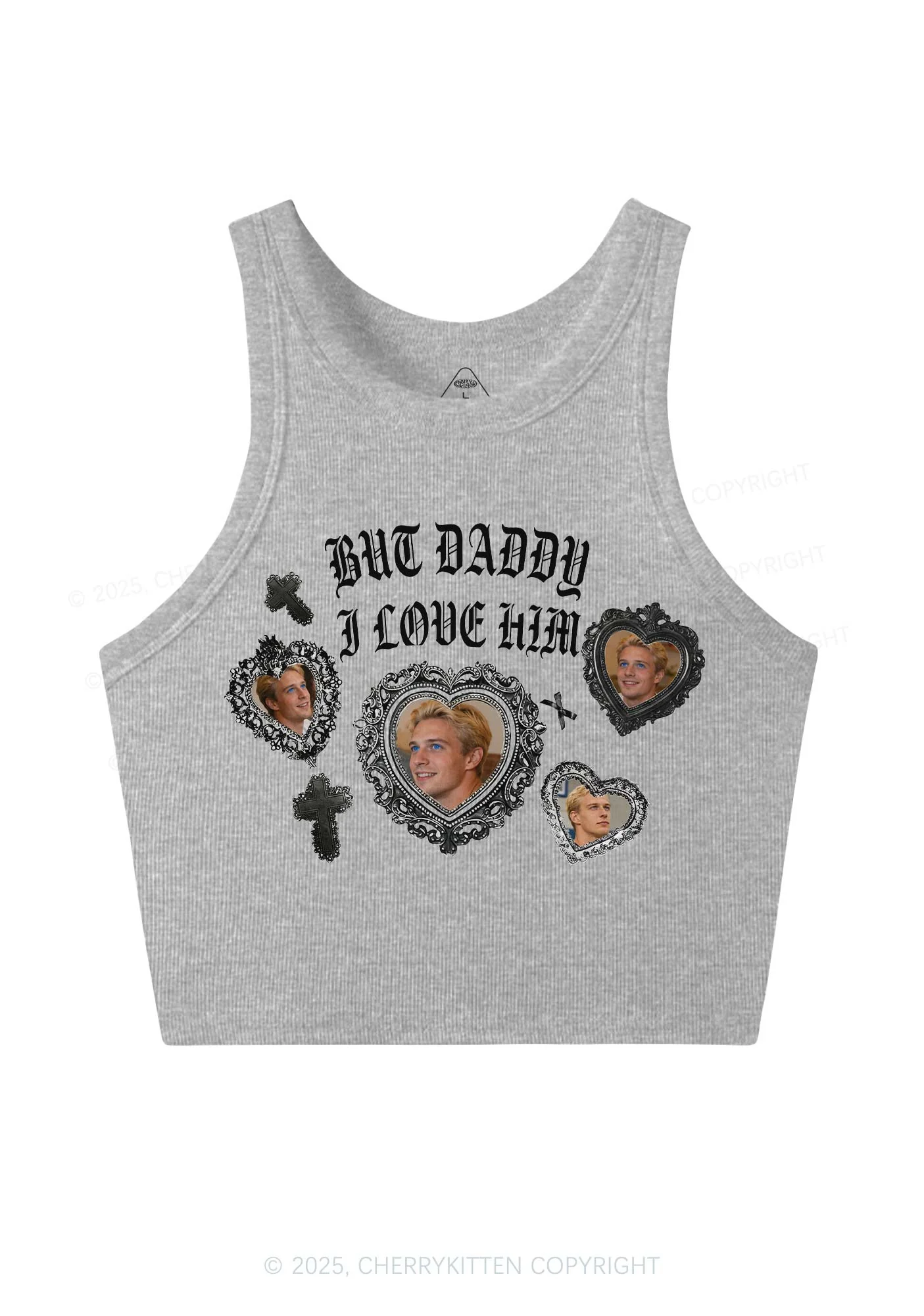 Gothic But Daddy I Love Him Y2K Crop Tank Top Cherrykitten - Image 6