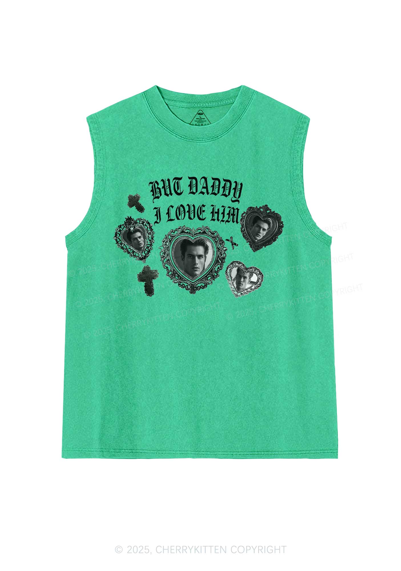 Gothic But Daddy I Love Him Y2K Washed Muscle Tank Cherrykitten - Image 8