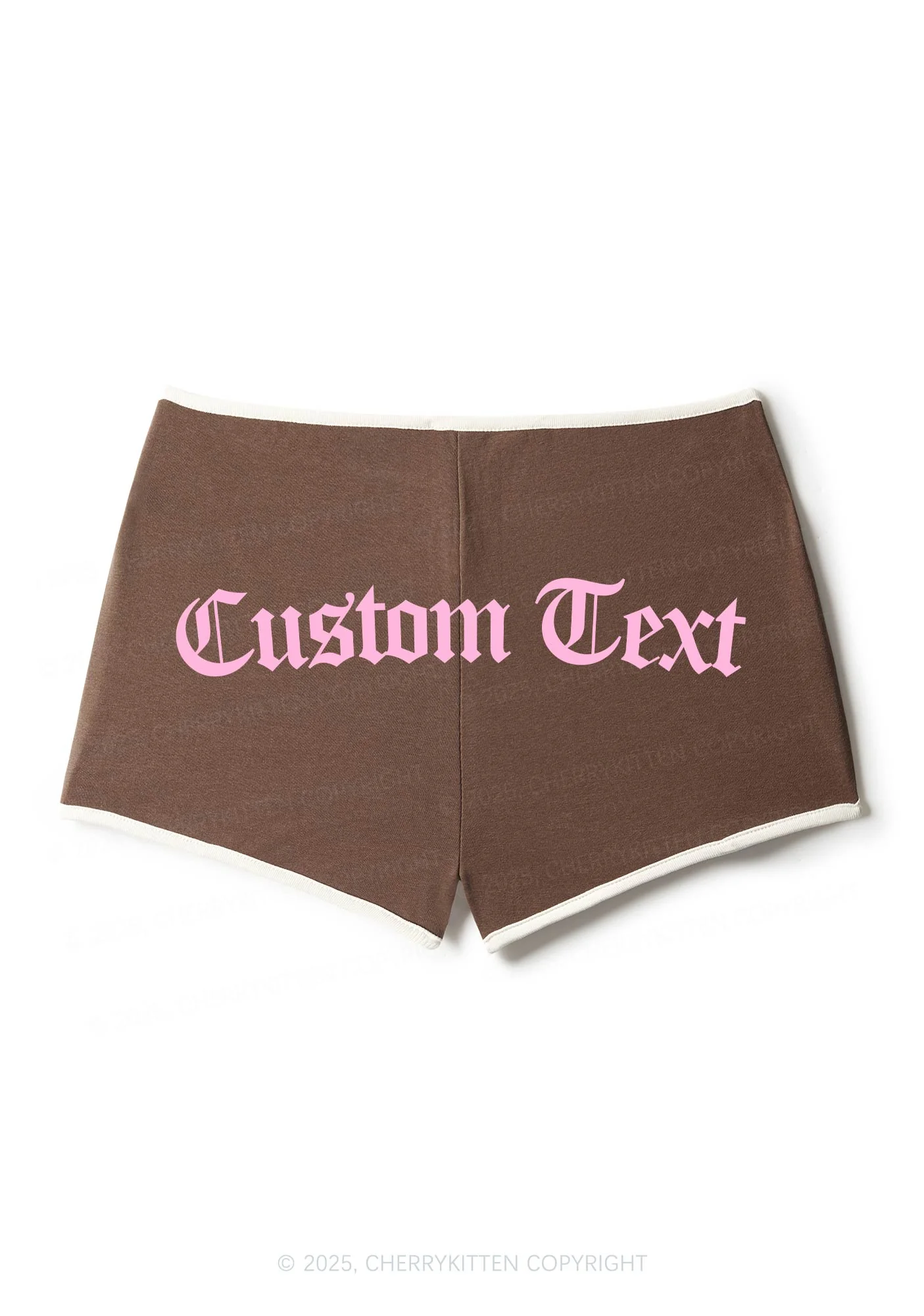 Custom Gothic Text Y2K Contrast Mini Shorts Cherrykitten - Image 3