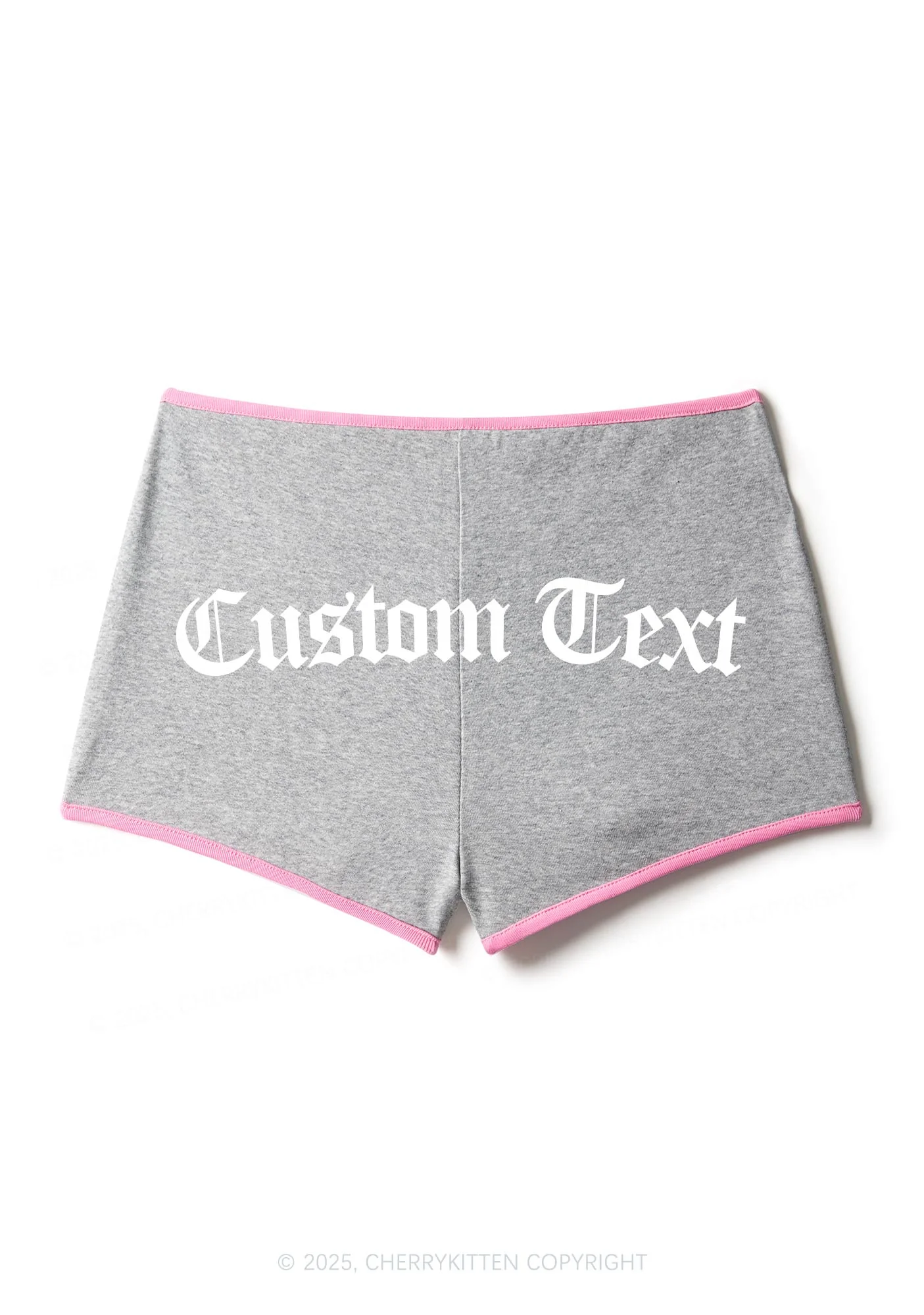 Custom Gothic Text Y2K Contrast Mini Shorts Cherrykitten - Image 6