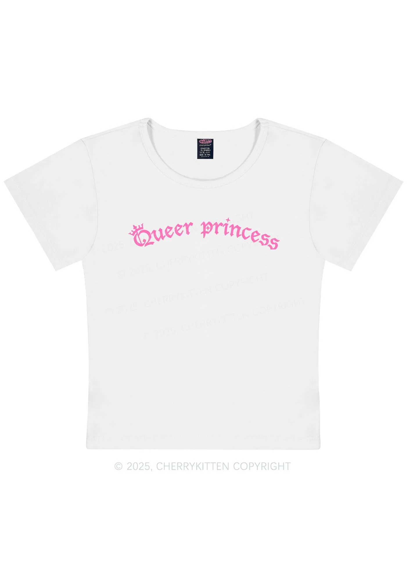 Gothic Queer Princess Pride Y2K Baby Tee Cherrykitten - Image 5
