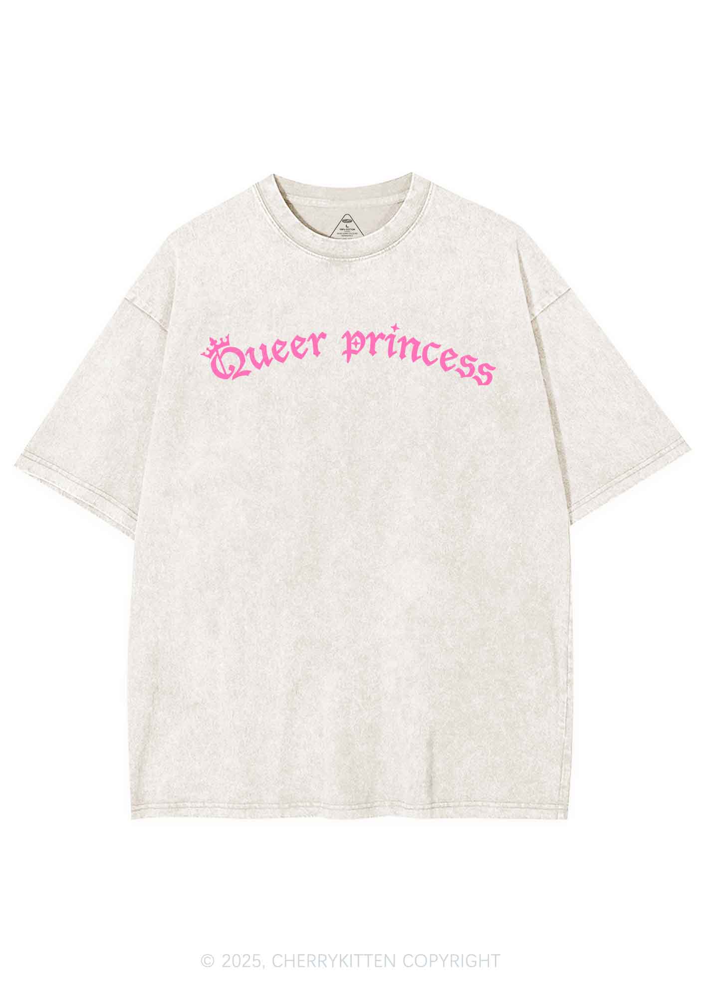 Gothic Queer Princess Pride Y2K Shirts Washed Tee Cherrykitten - Image 5