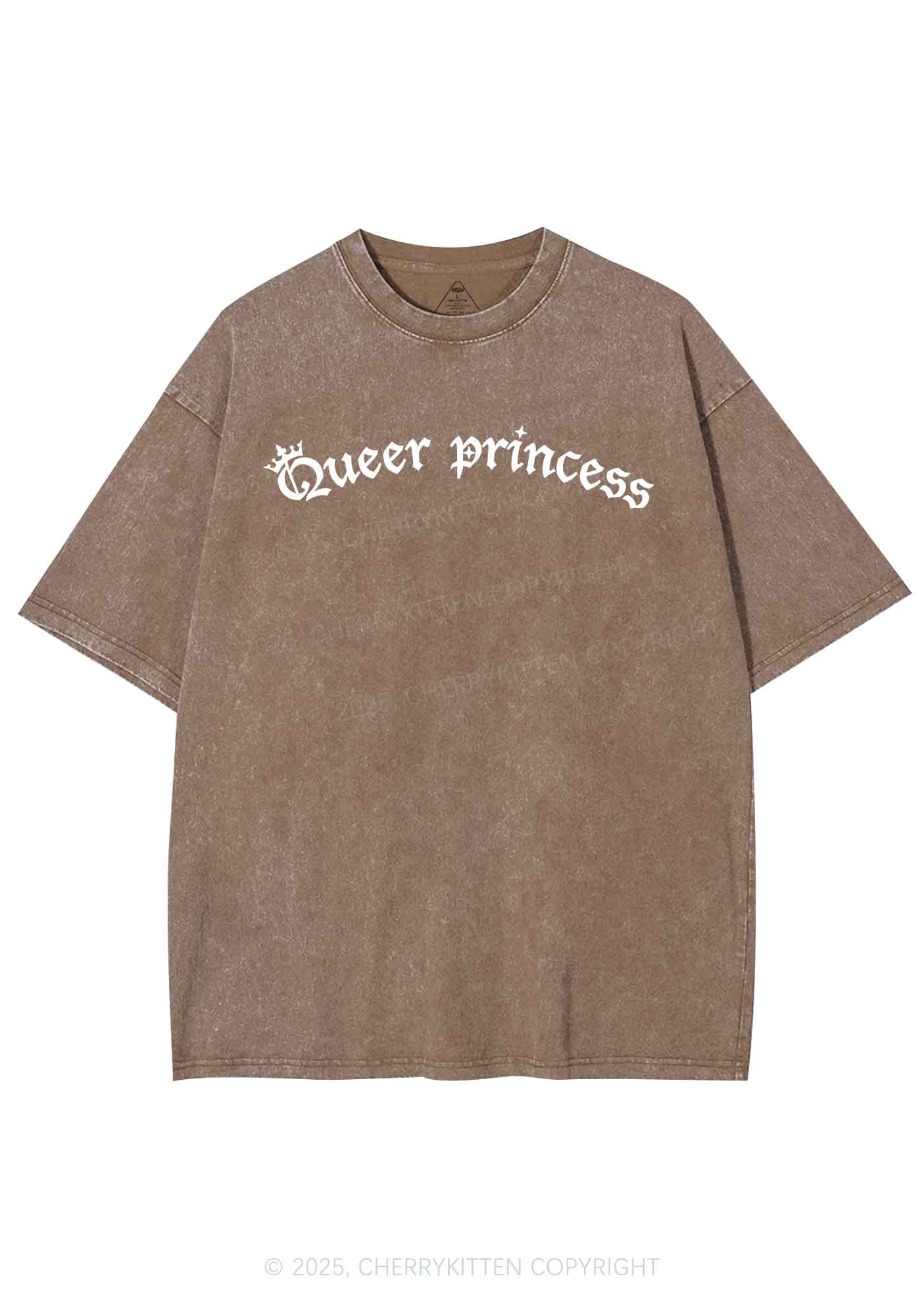Gothic Queer Princess Pride Y2K Shirts Washed Tee Cherrykitten - Image 8