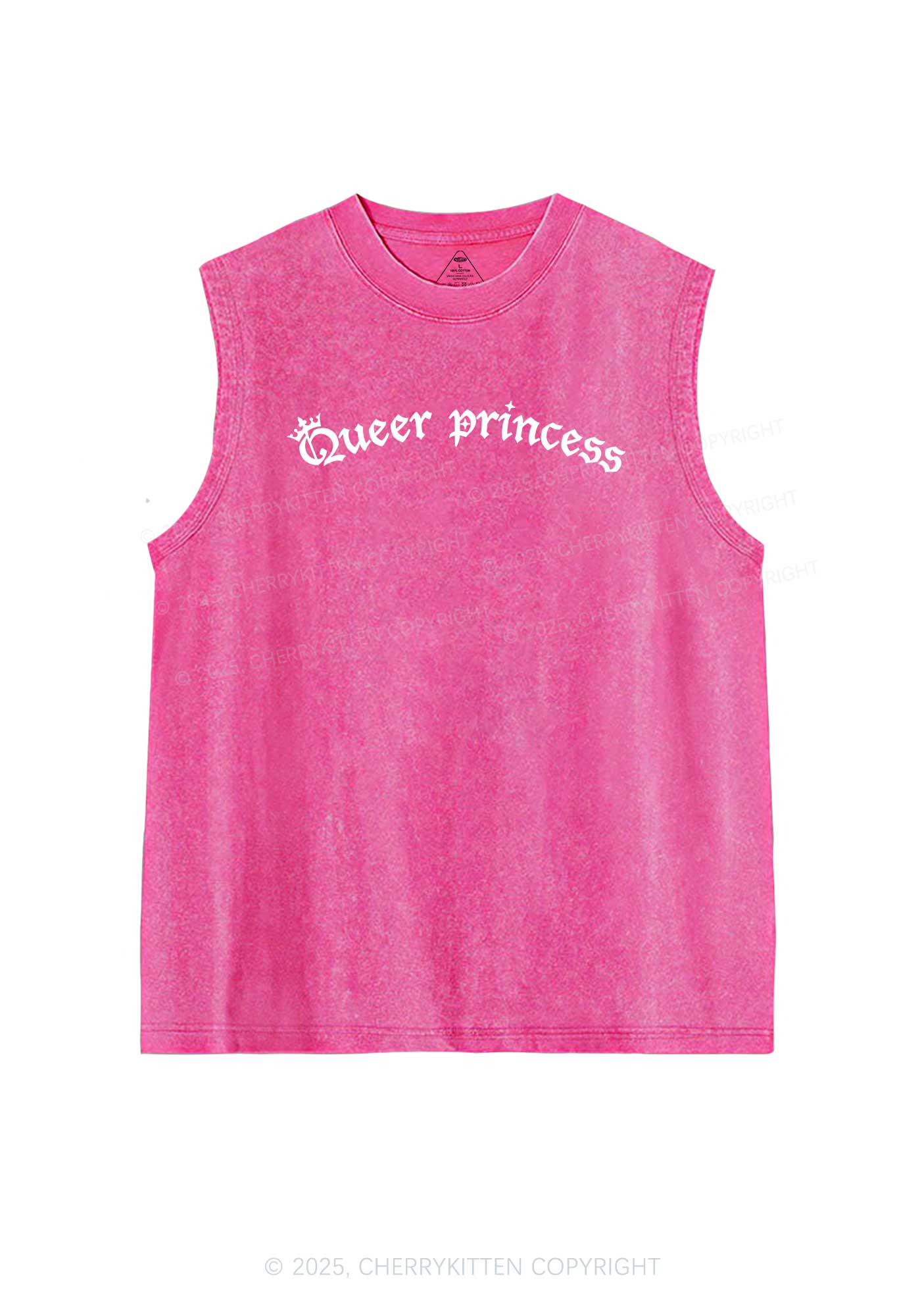 Gothic Queer Princess Pride Y2K Washed Muscle Tank Cherrykitten - Image 3
