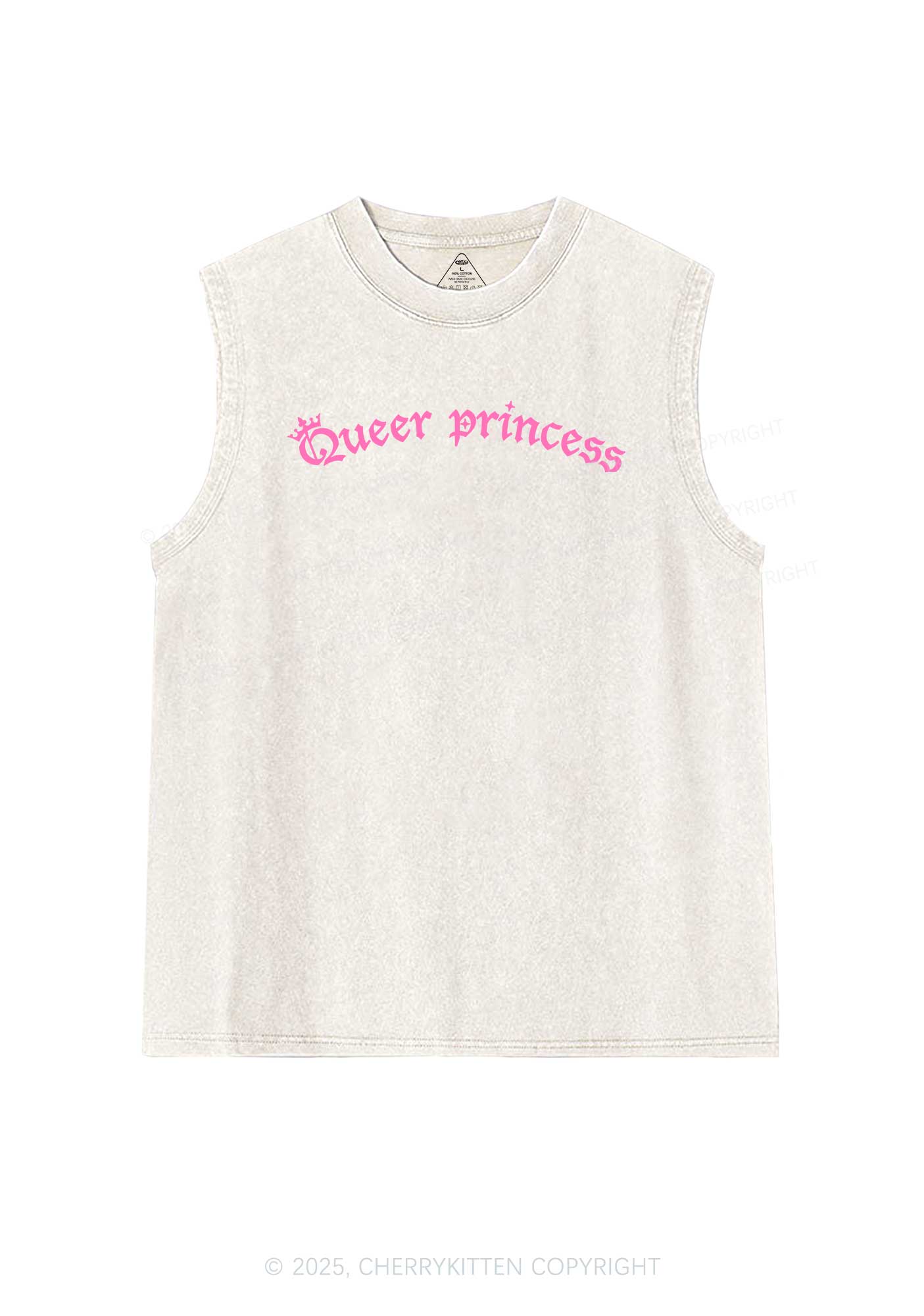 Gothic Queer Princess Pride Y2K Washed Muscle Tank Cherrykitten - Image 4