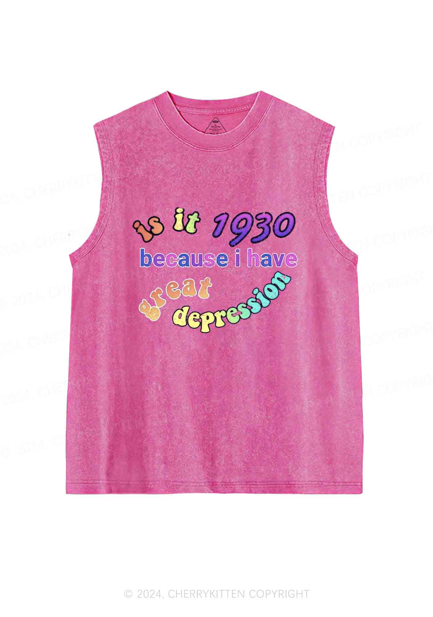 Great Depression Y2K Washed Tank Cherrykitten - Image 3