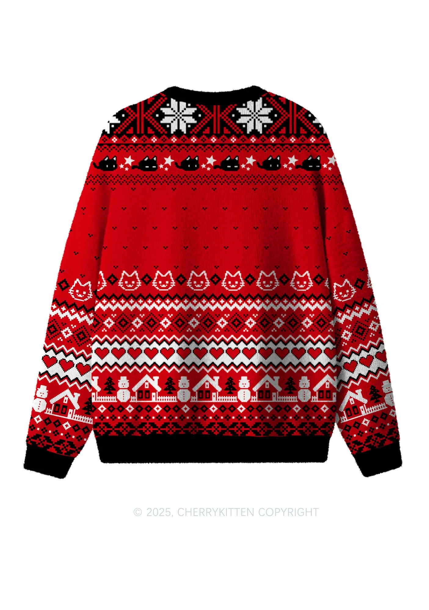Great Mental Health Puxxy Y2K Christmas Knit Sweatshirt Cherrykitten - Image 2