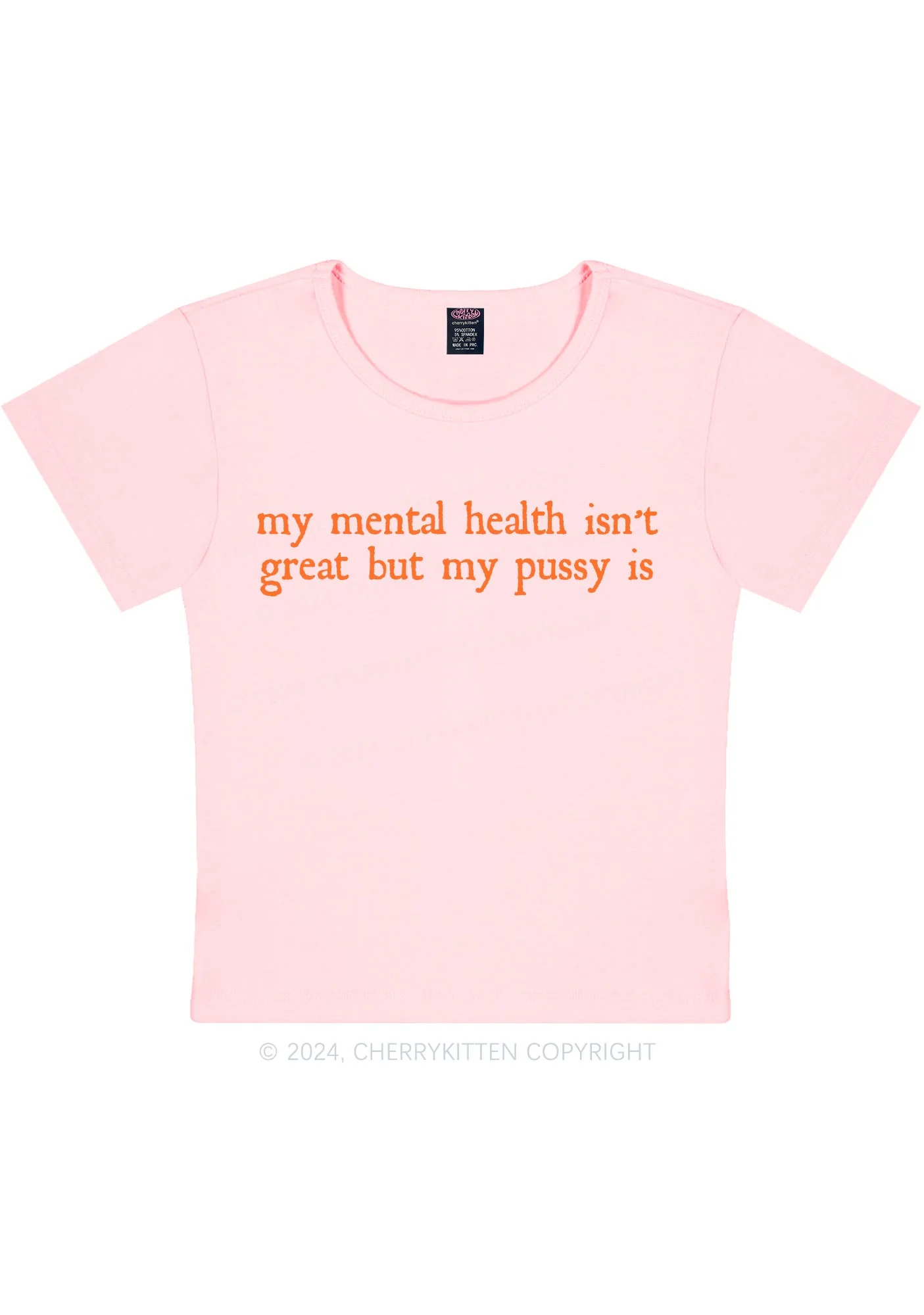 Great Mental Health Y2K Baby Tee Cherrykitten - Image 10