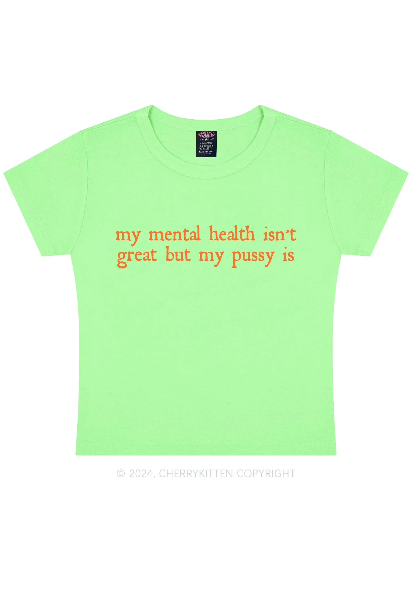 Great Mental Health Y2K Baby Tee Cherrykitten - Image 11