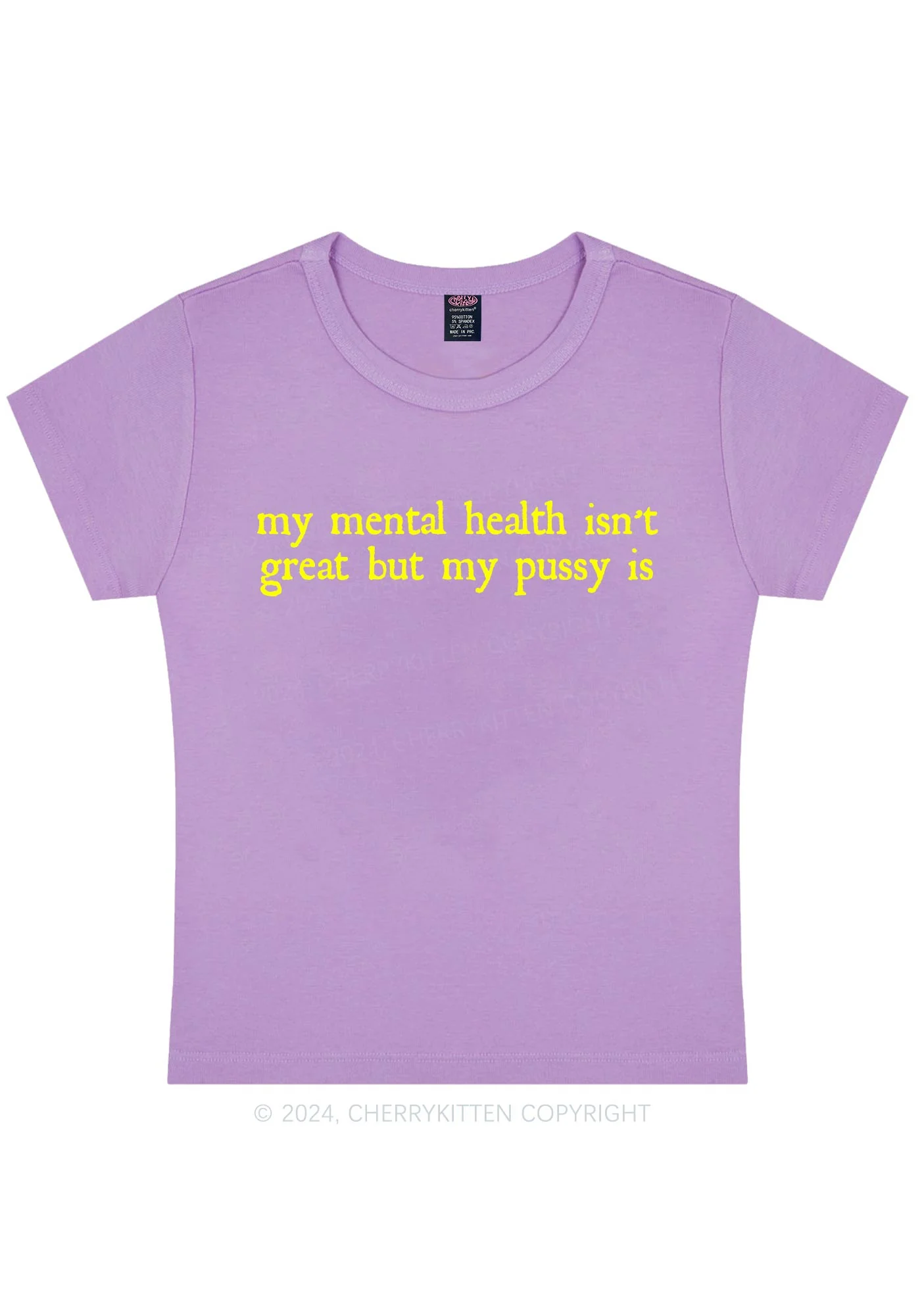 Great Mental Health Y2K Baby Tee Cherrykitten - Image 5