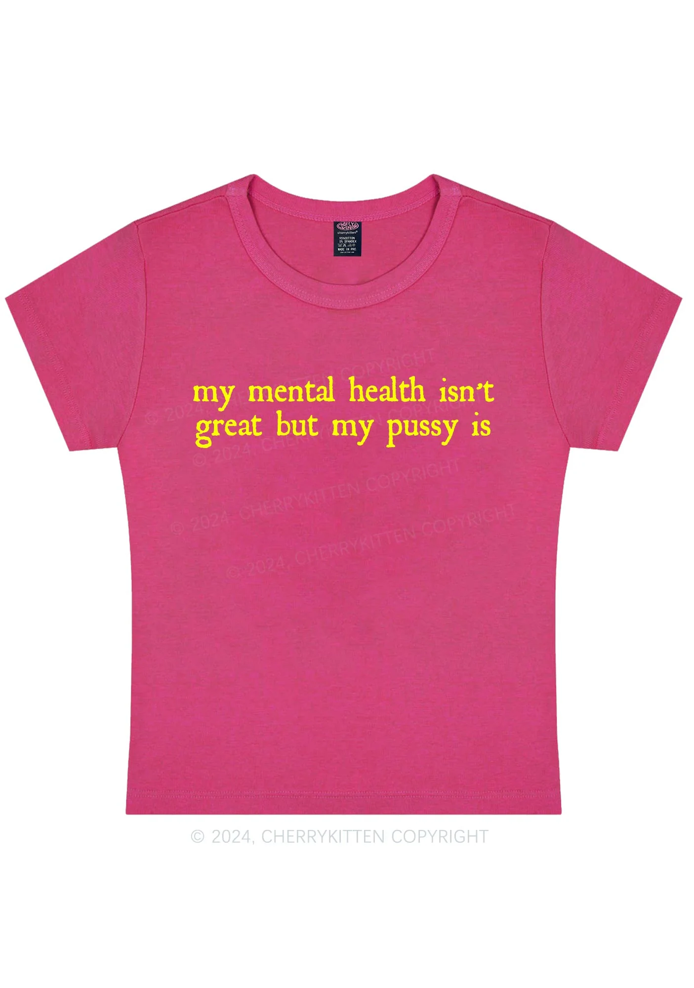 Great Mental Health Y2K Baby Tee Cherrykitten - Image 6