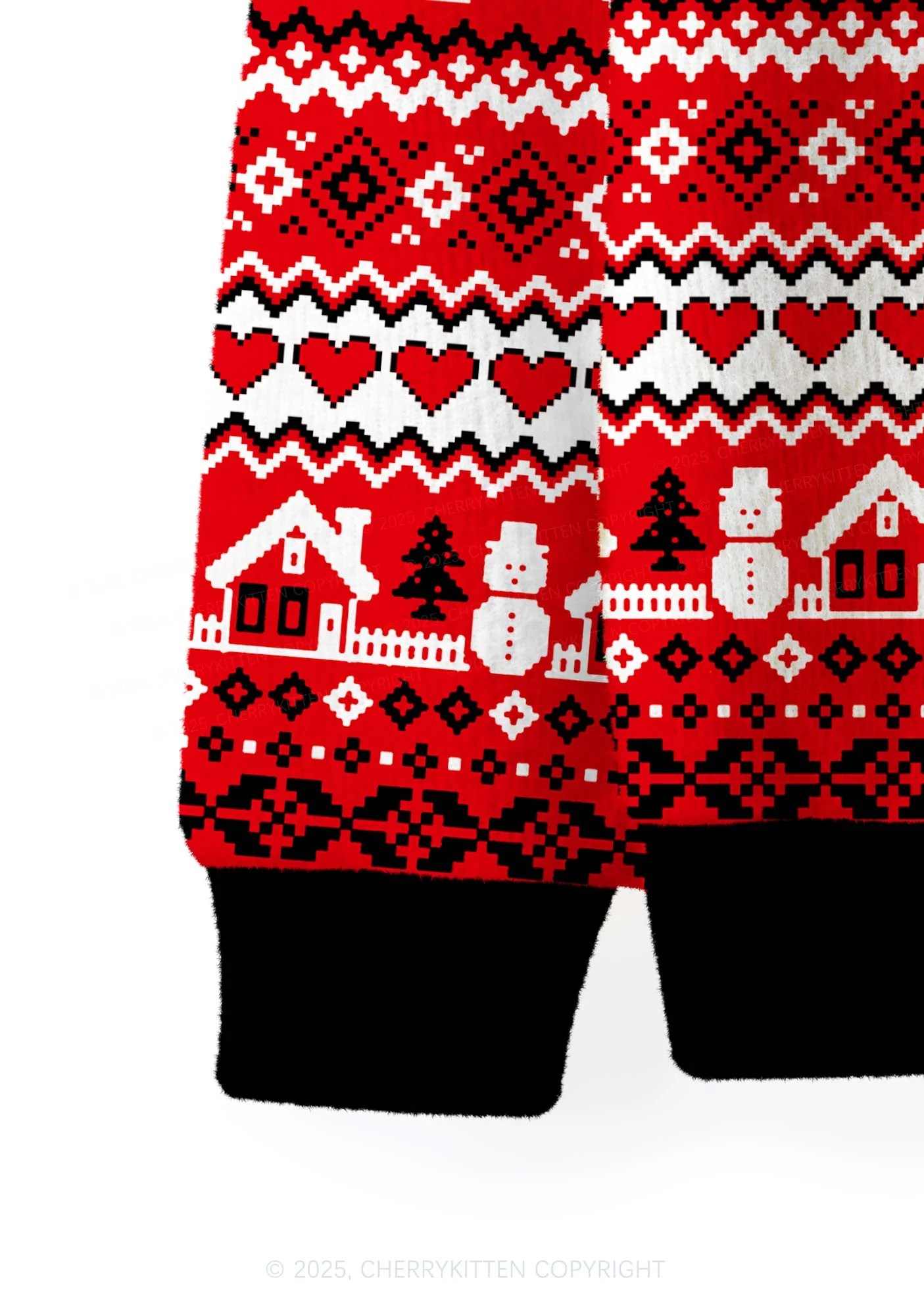 Great Mental Health Puxxy Y2K Christmas Cardigan Knit Sweatshirt Cherrykitten - Image 6