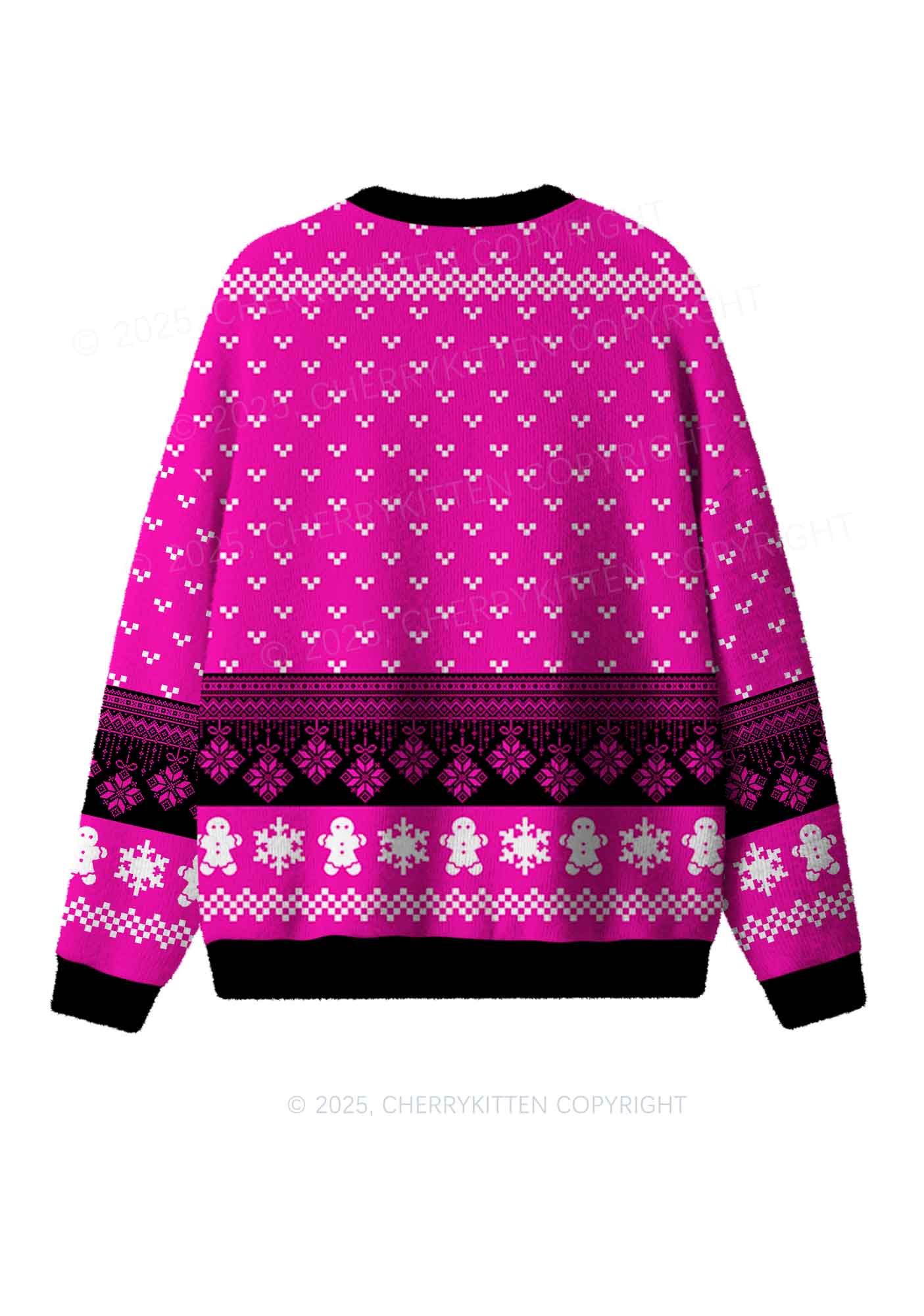 Great Mental Health Y2K Christmas Knit Sweatshirt Cherrykitten - Image 2