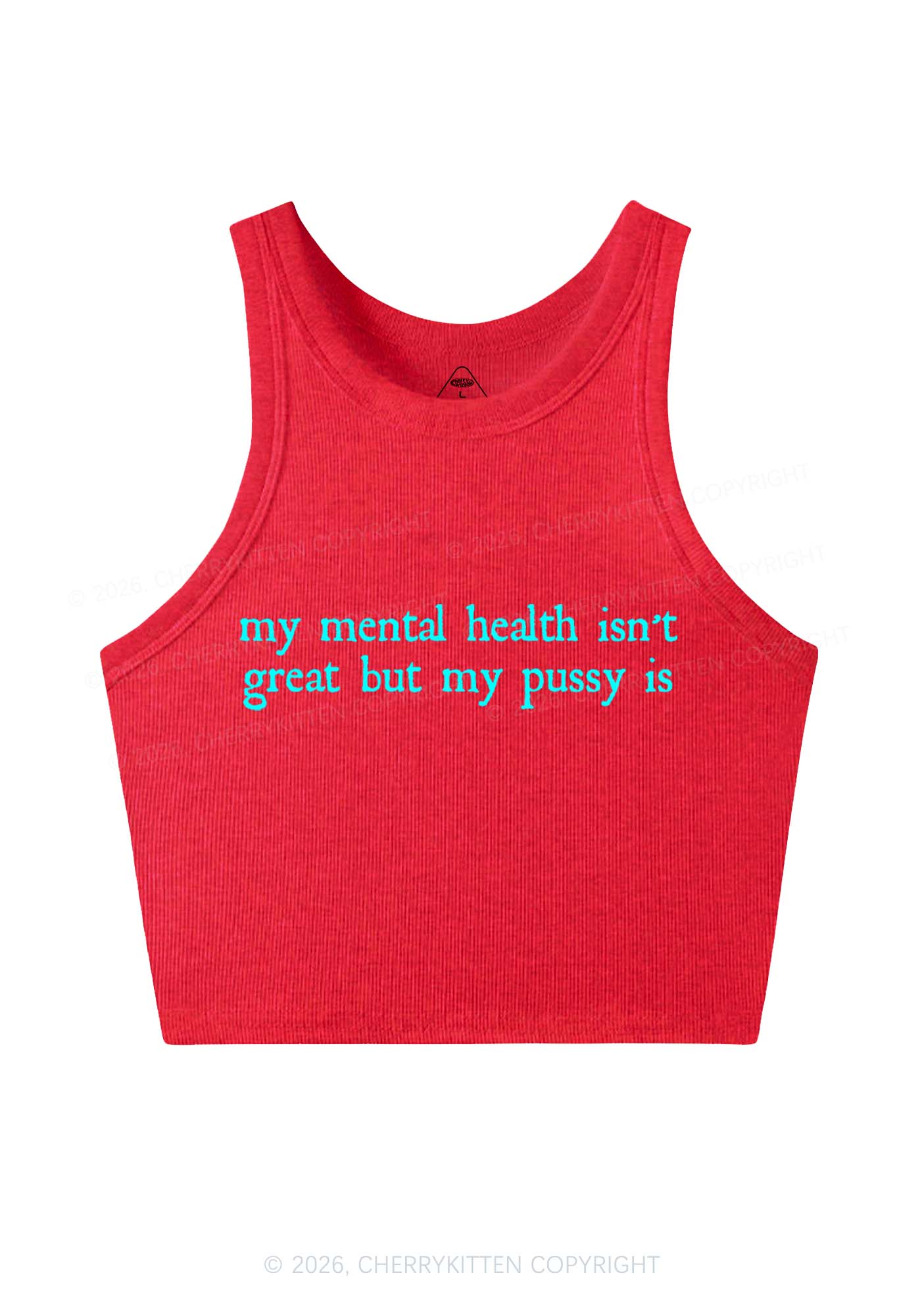 Great Mental Health Y2K Crop Tank Top Cherrykitten - Image 5