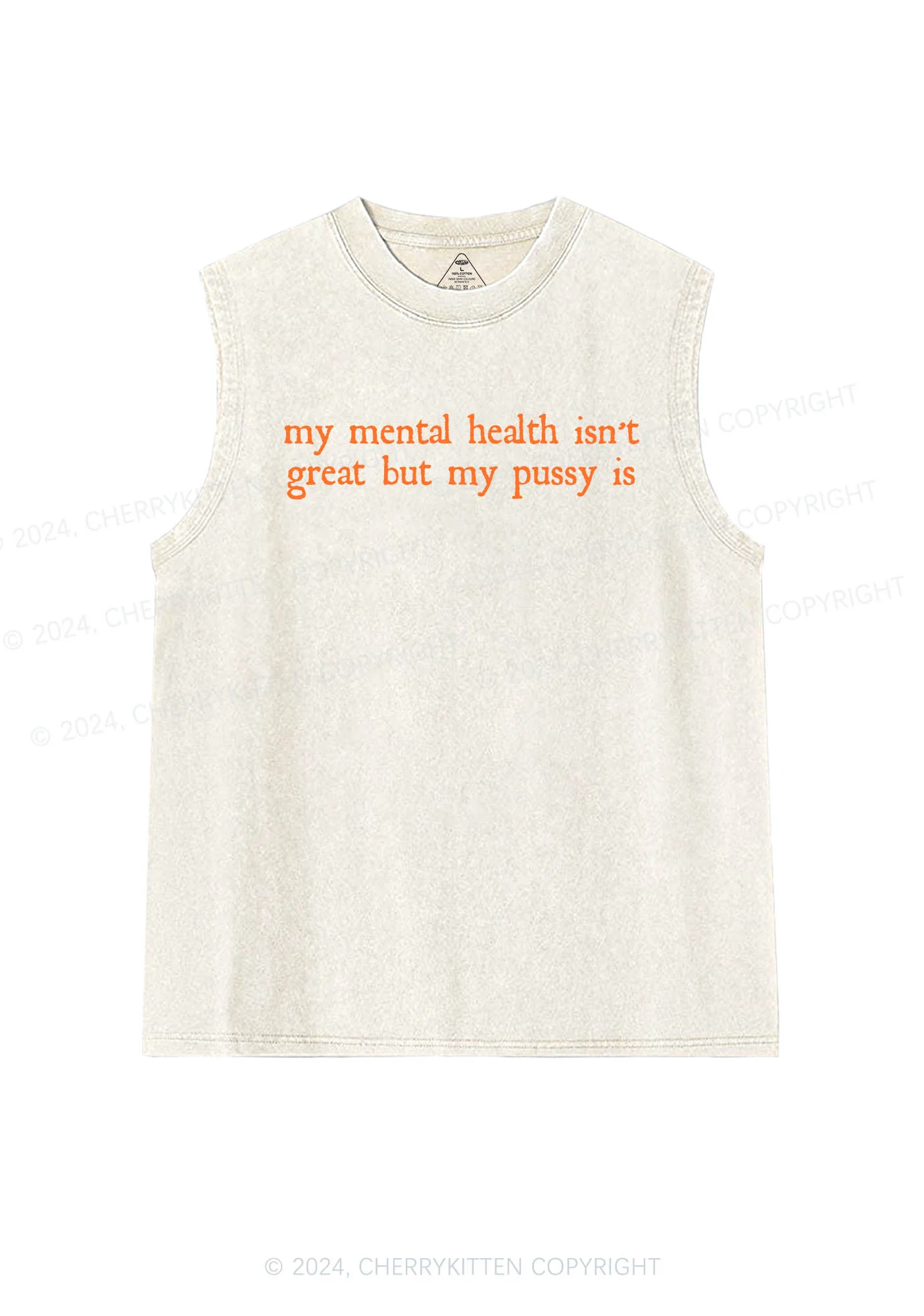 Great Mental Health Y2K Washed Tank Cherrykitten - Image 4