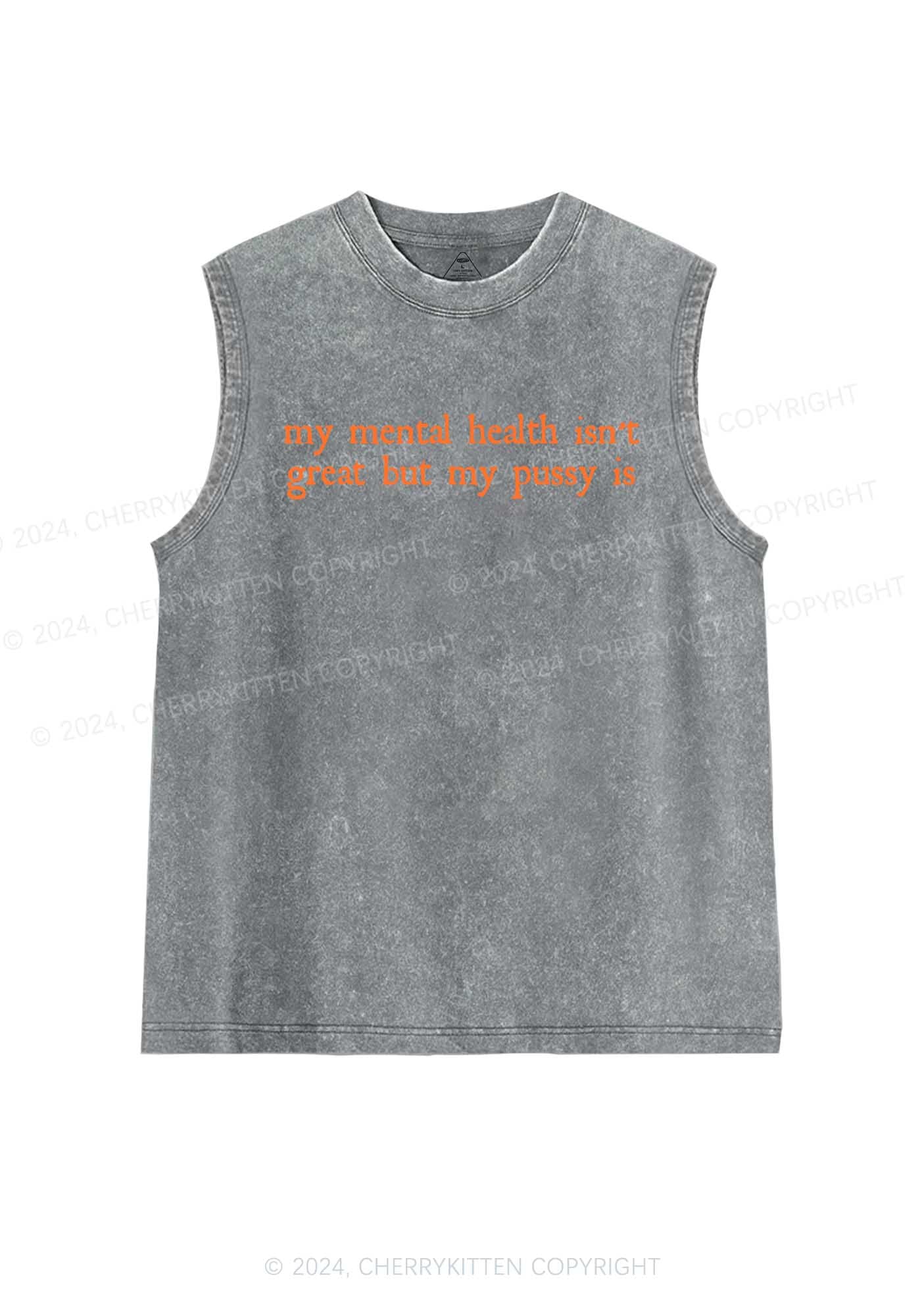 Great Mental Health Y2K Washed Tank Cherrykitten - Image 6
