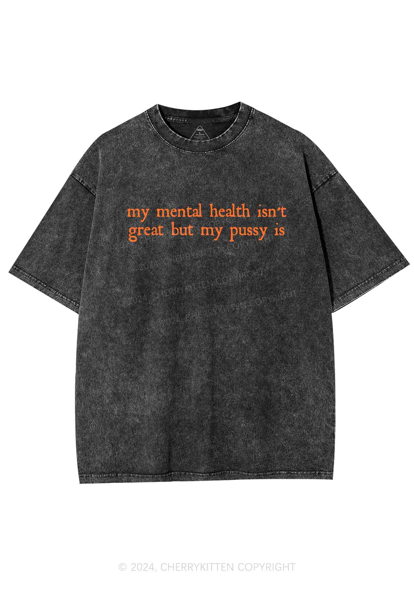 Great Mental Health Y2K Washed Tee Cherrykitten - Image 3