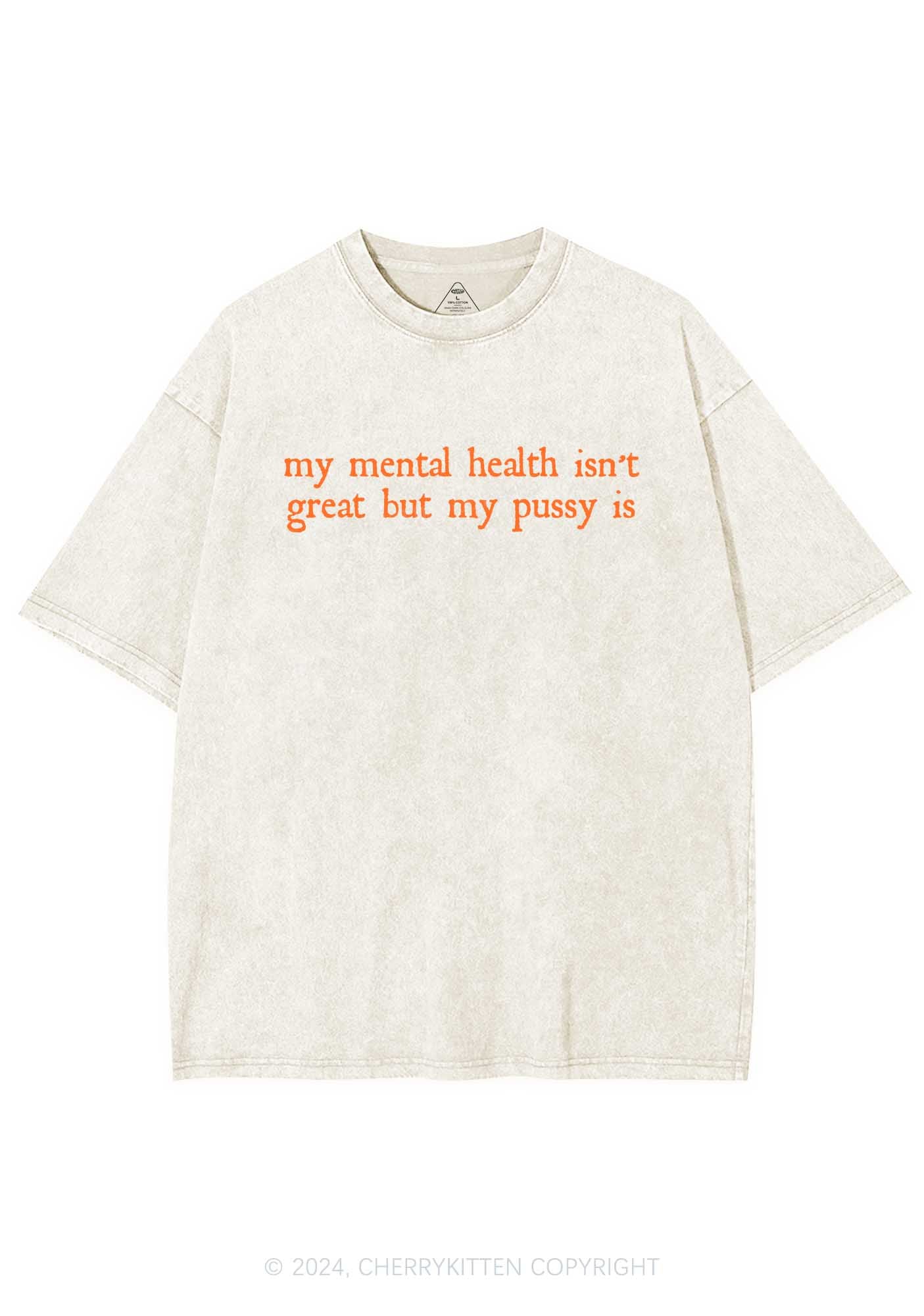 Great Mental Health Y2K Washed Tee Cherrykitten - Image 5