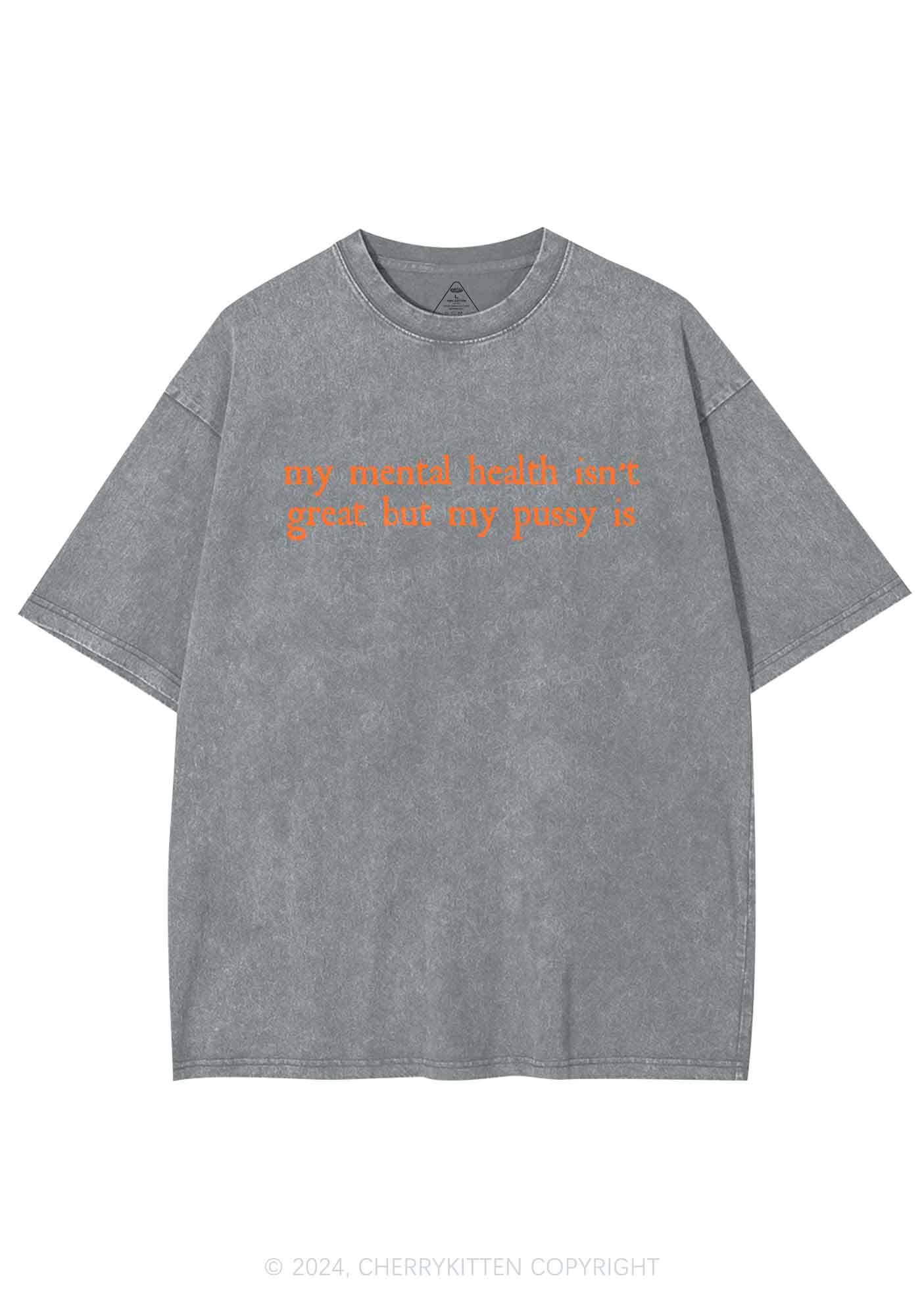 Great Mental Health Y2K Washed Tee Cherrykitten - Image 7