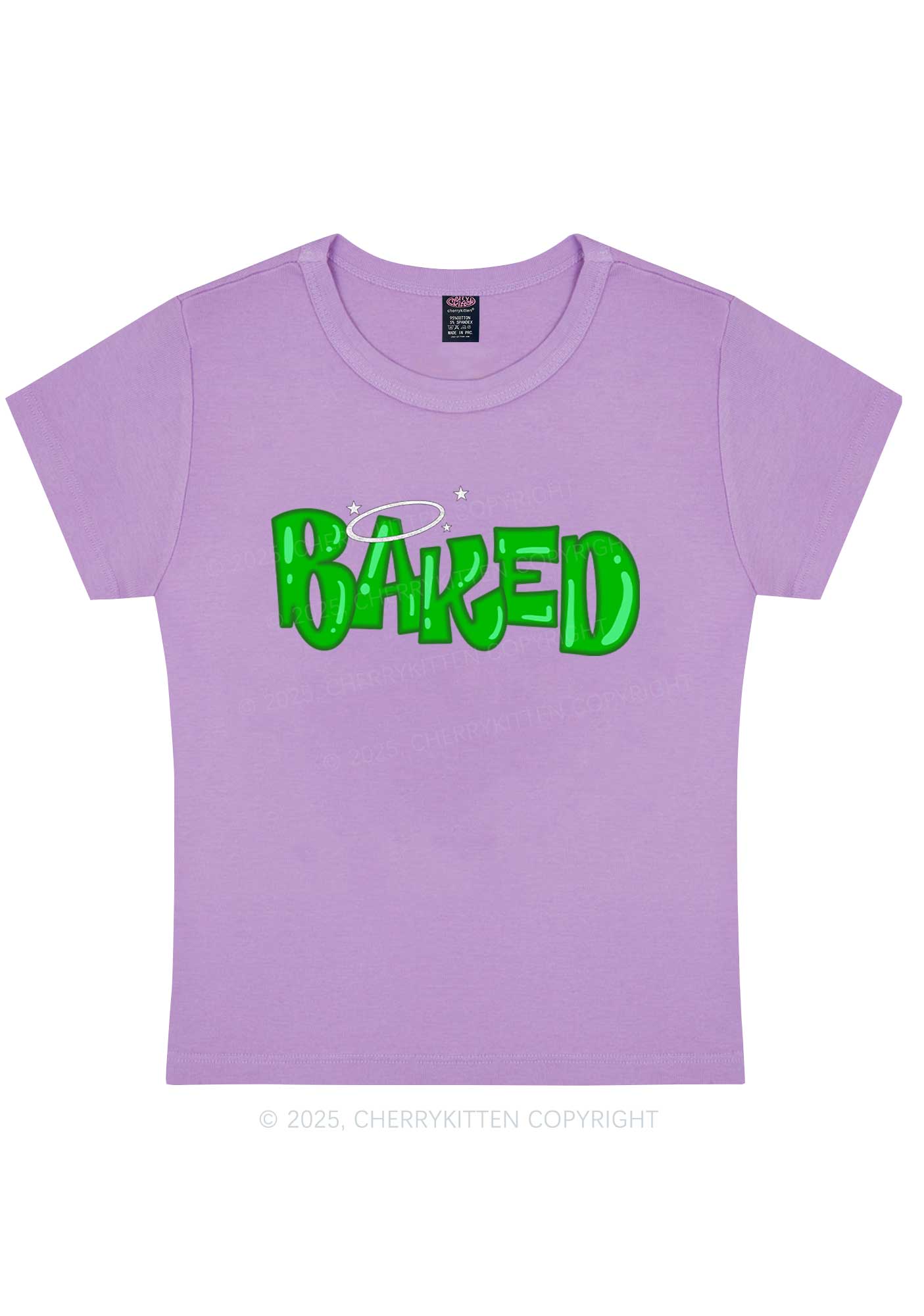 Green Baked Y2K Baby Tee Cherrykitten - Image 6