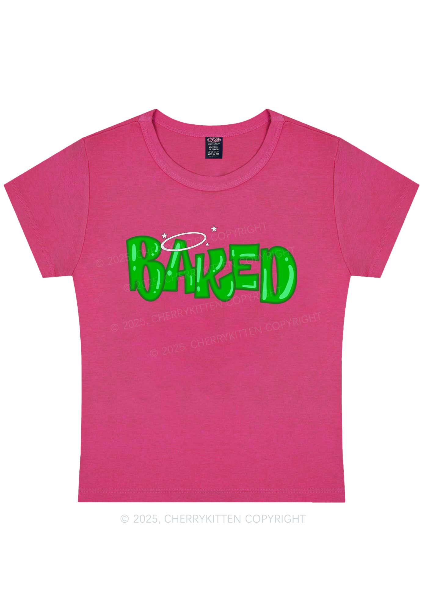 Green Baked Y2K Baby Tee Cherrykitten - Image 7