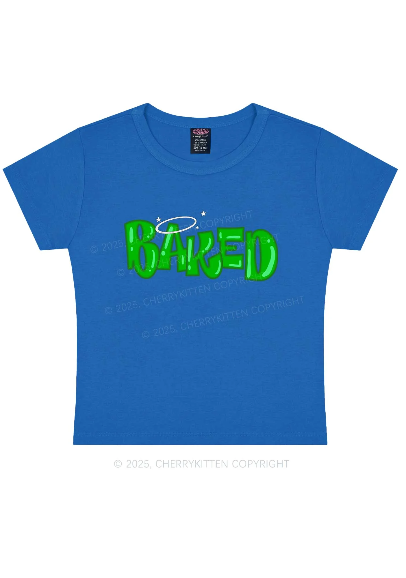 Green Baked Y2K Baby Tee Cherrykitten - Image 9