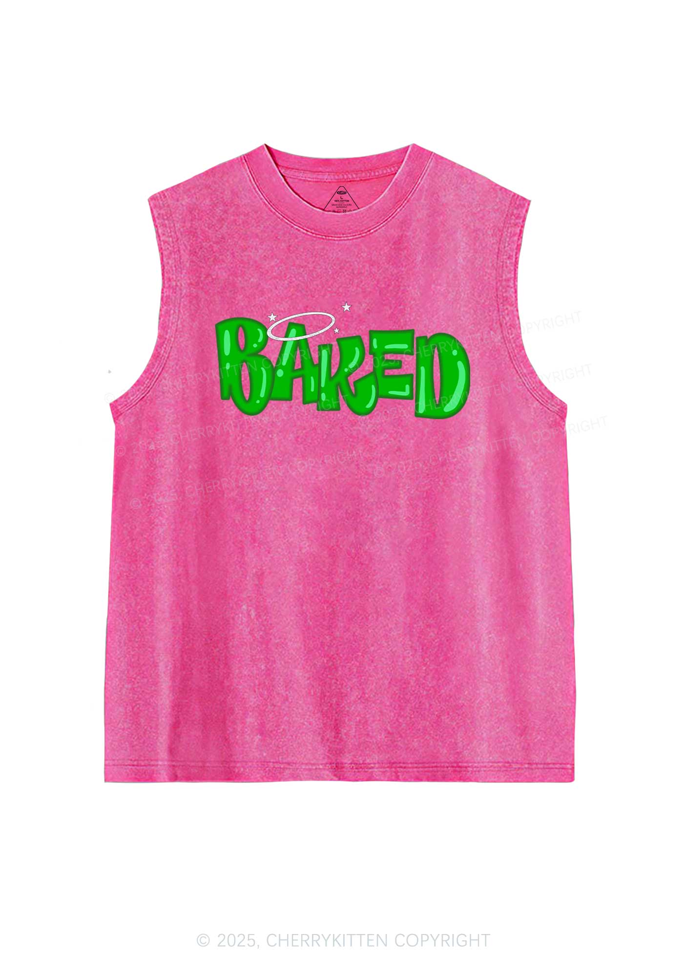 Green Baked Y2K Washed Tank Cherrykitten - Image 4