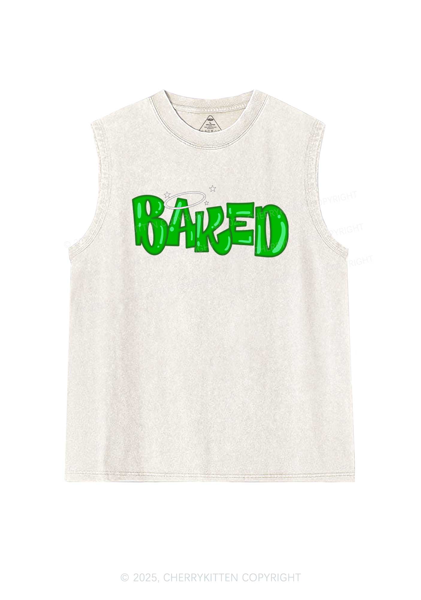 Green Baked Y2K Washed Tank Cherrykitten - Image 5