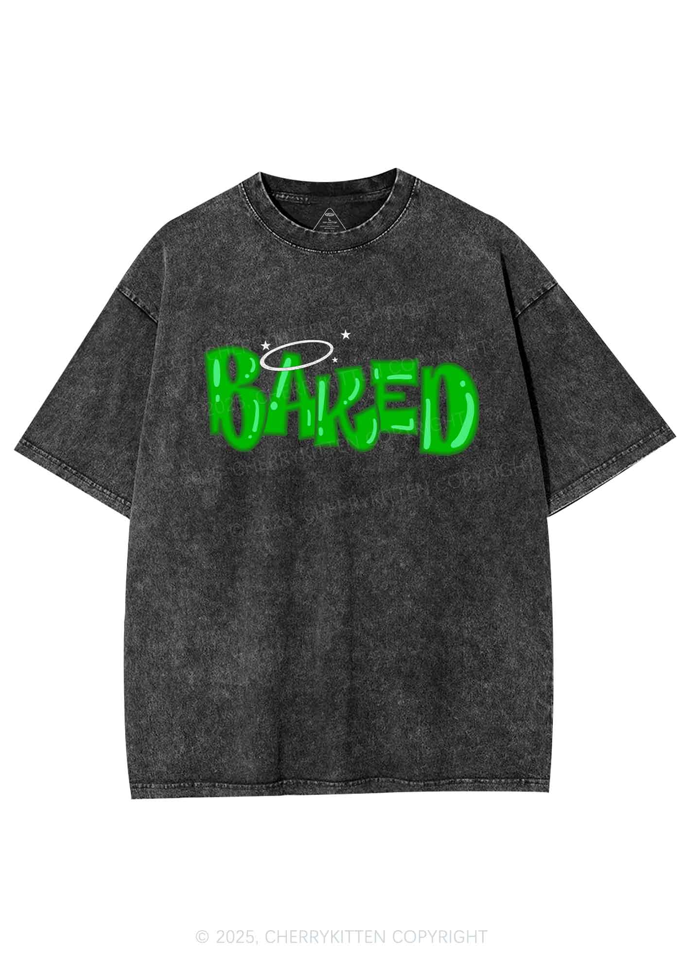 Green Baked Y2K Washed Tee Cherrykitten - Image 4