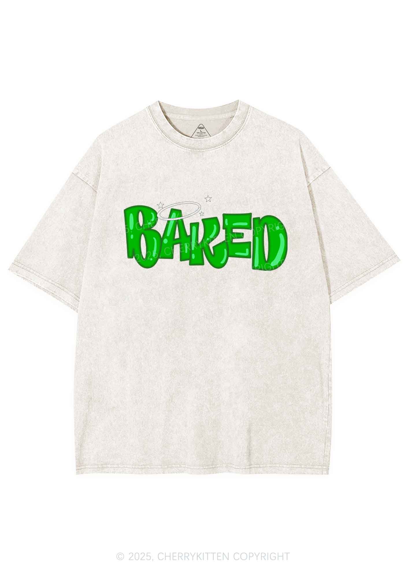 Green Baked Y2K Washed Tee Cherrykitten - Image 5